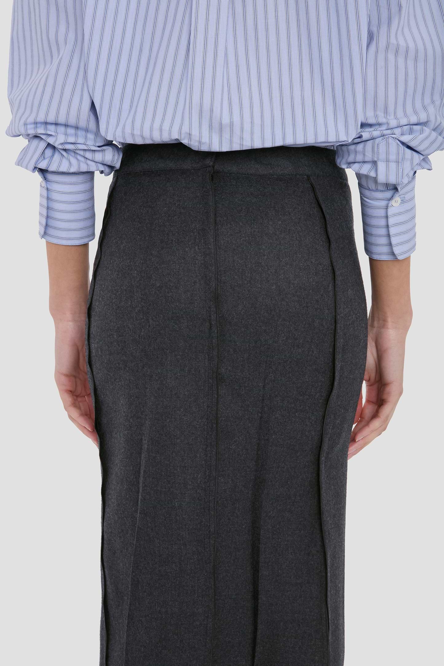Pressed Skirt In Dark Grey Melange