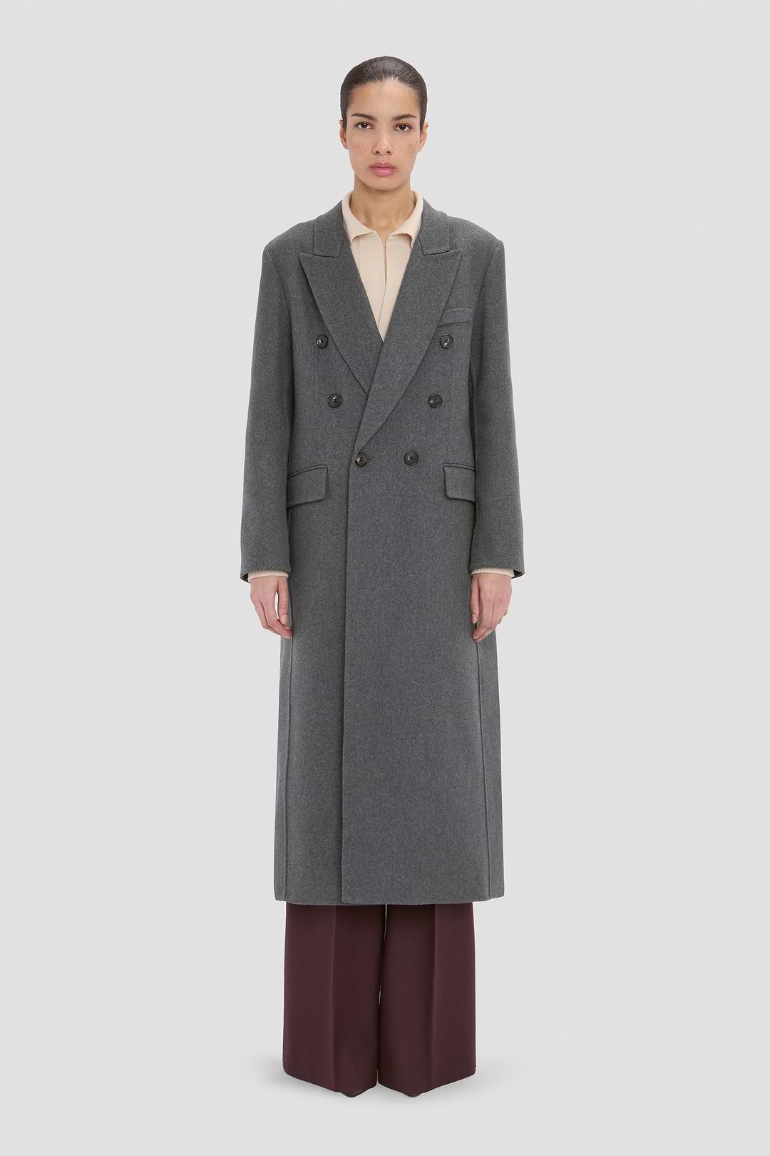 Overcoat In Grey Melange