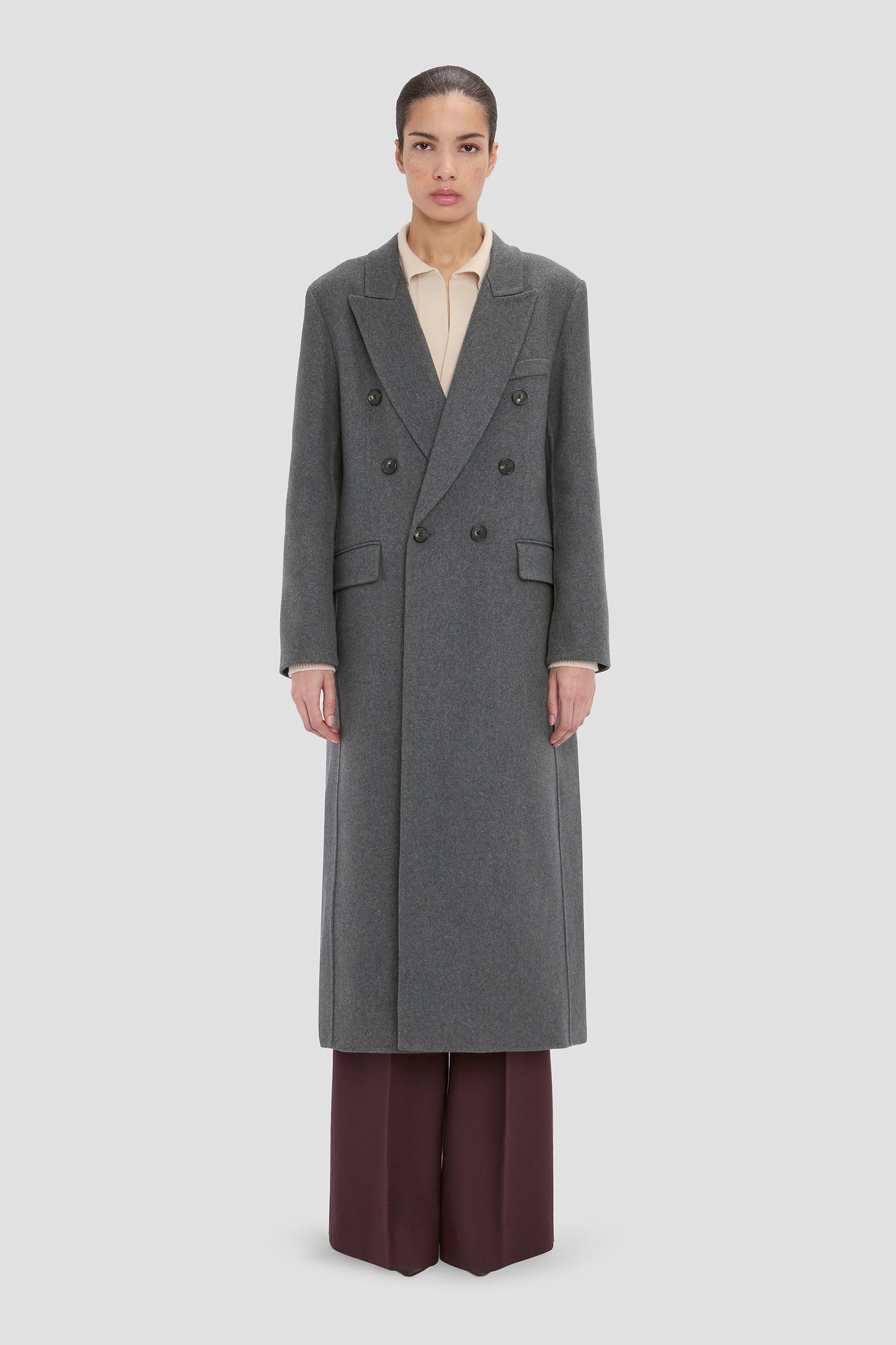 Overcoat In Grey Melange