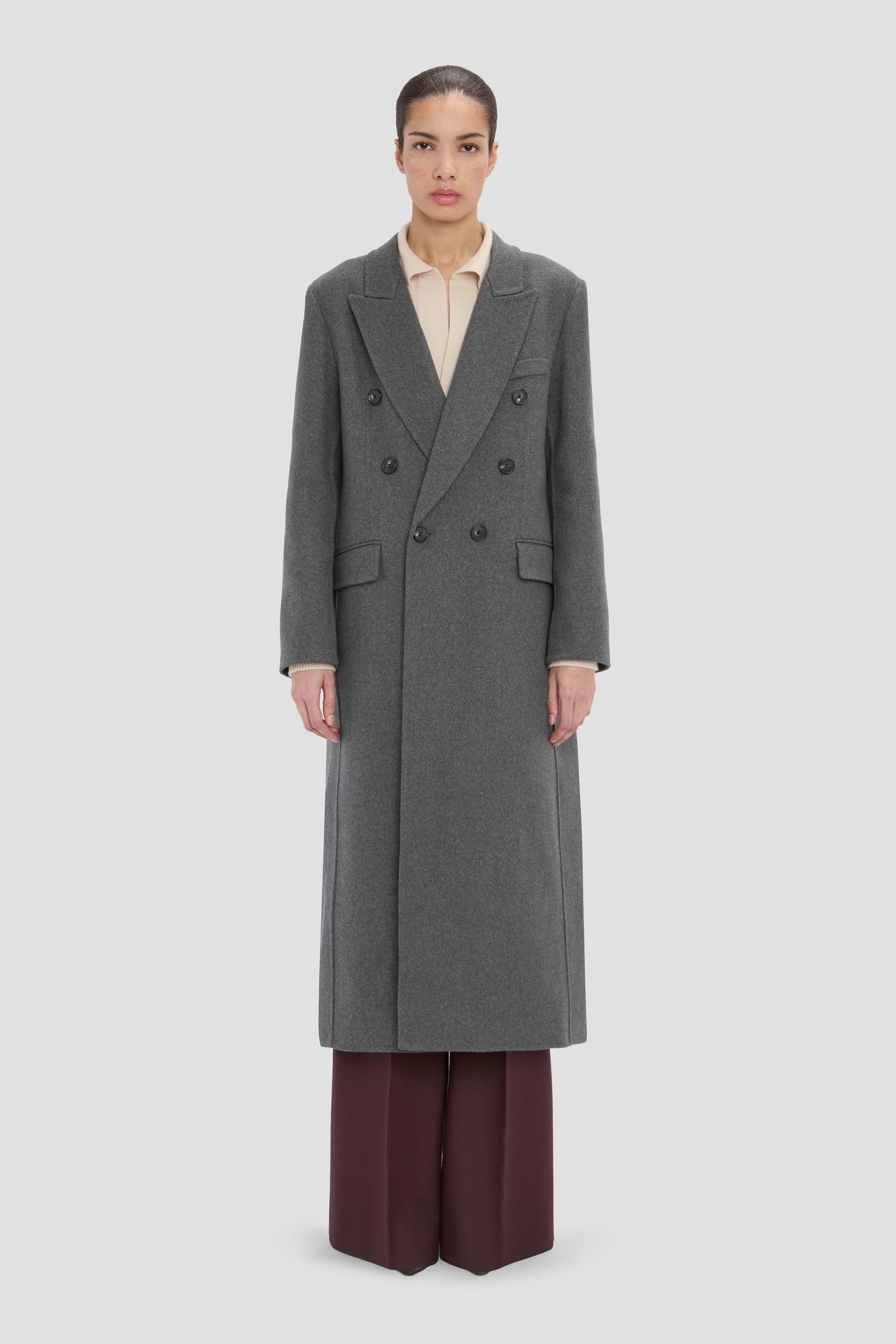 Overcoat In Grey Melange