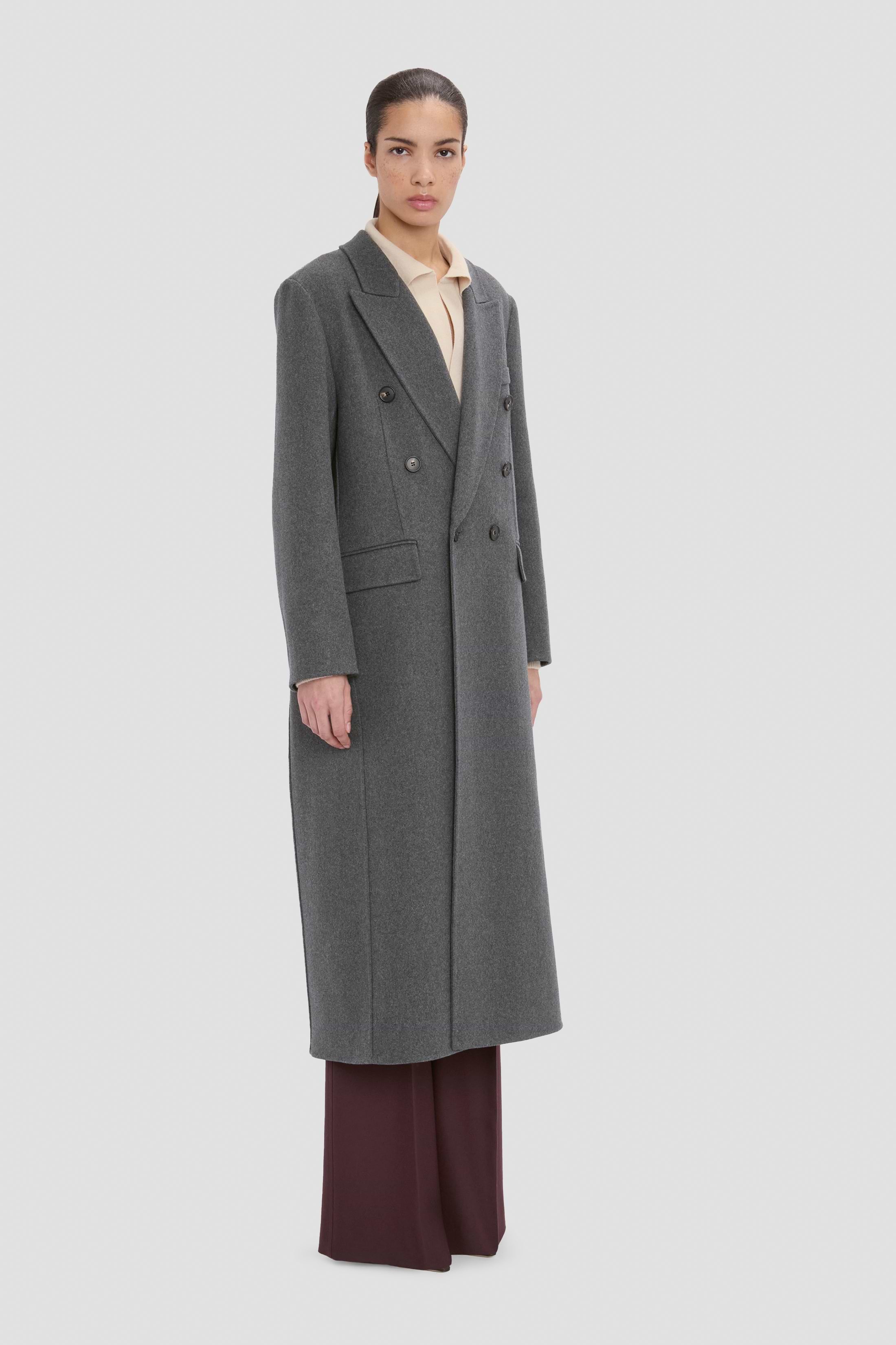 Overcoat In Grey Melange