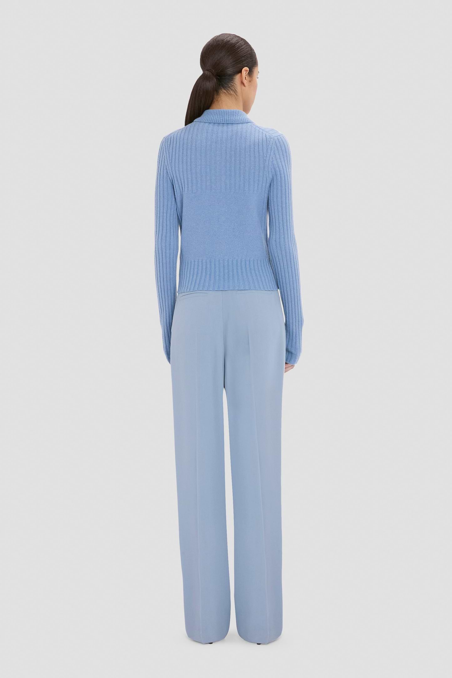 Zip Jumper In Blue Melange