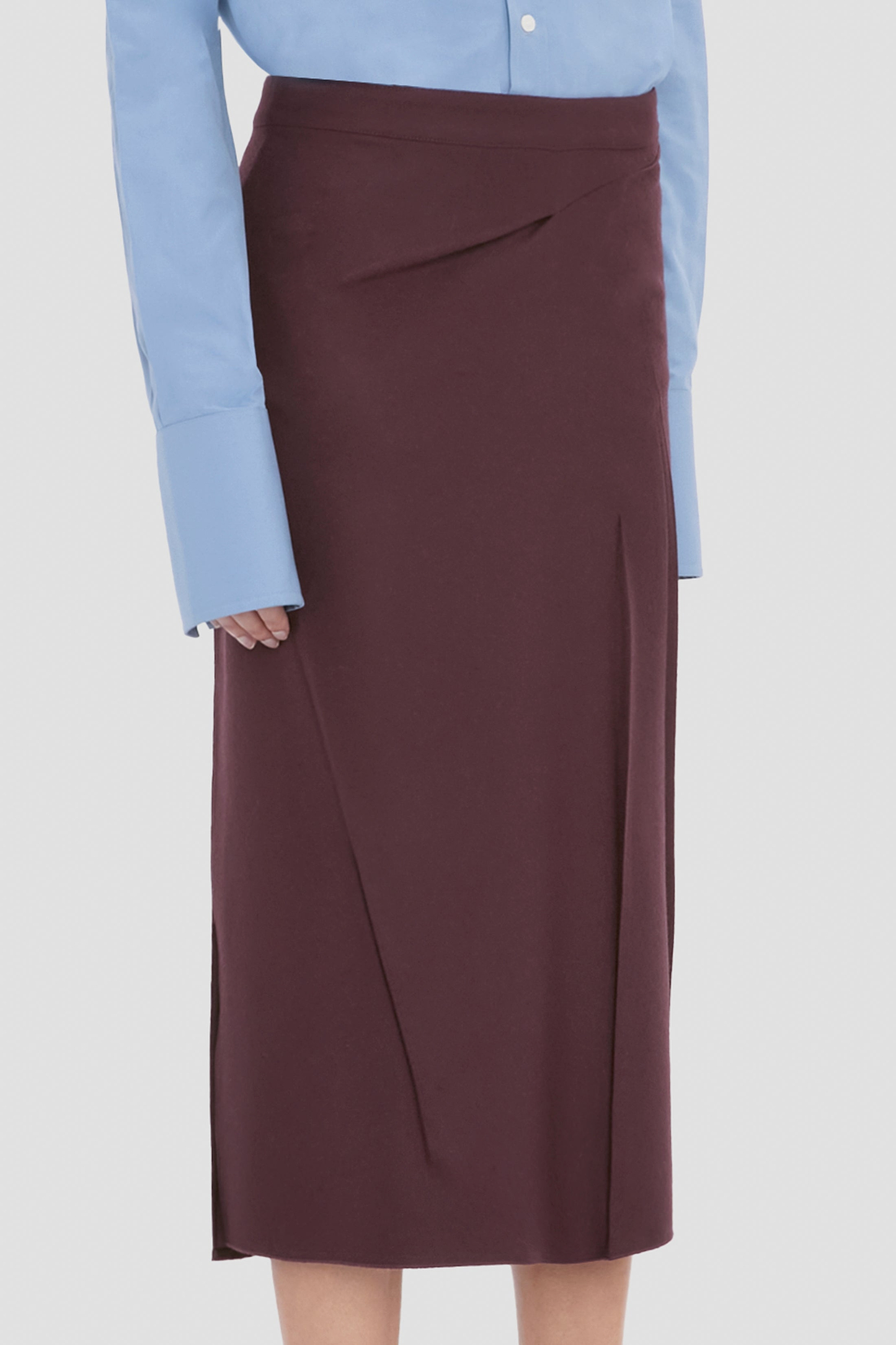Pressed Skirt In Dark Burgundy