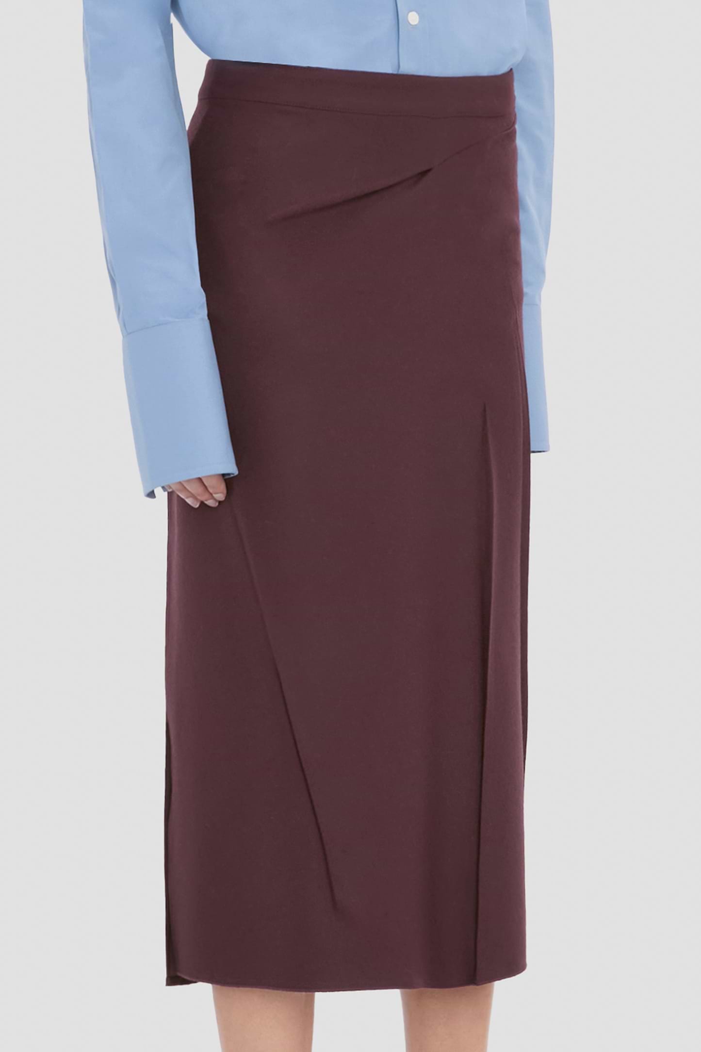 Pressed Skirt In Dark Burgundy