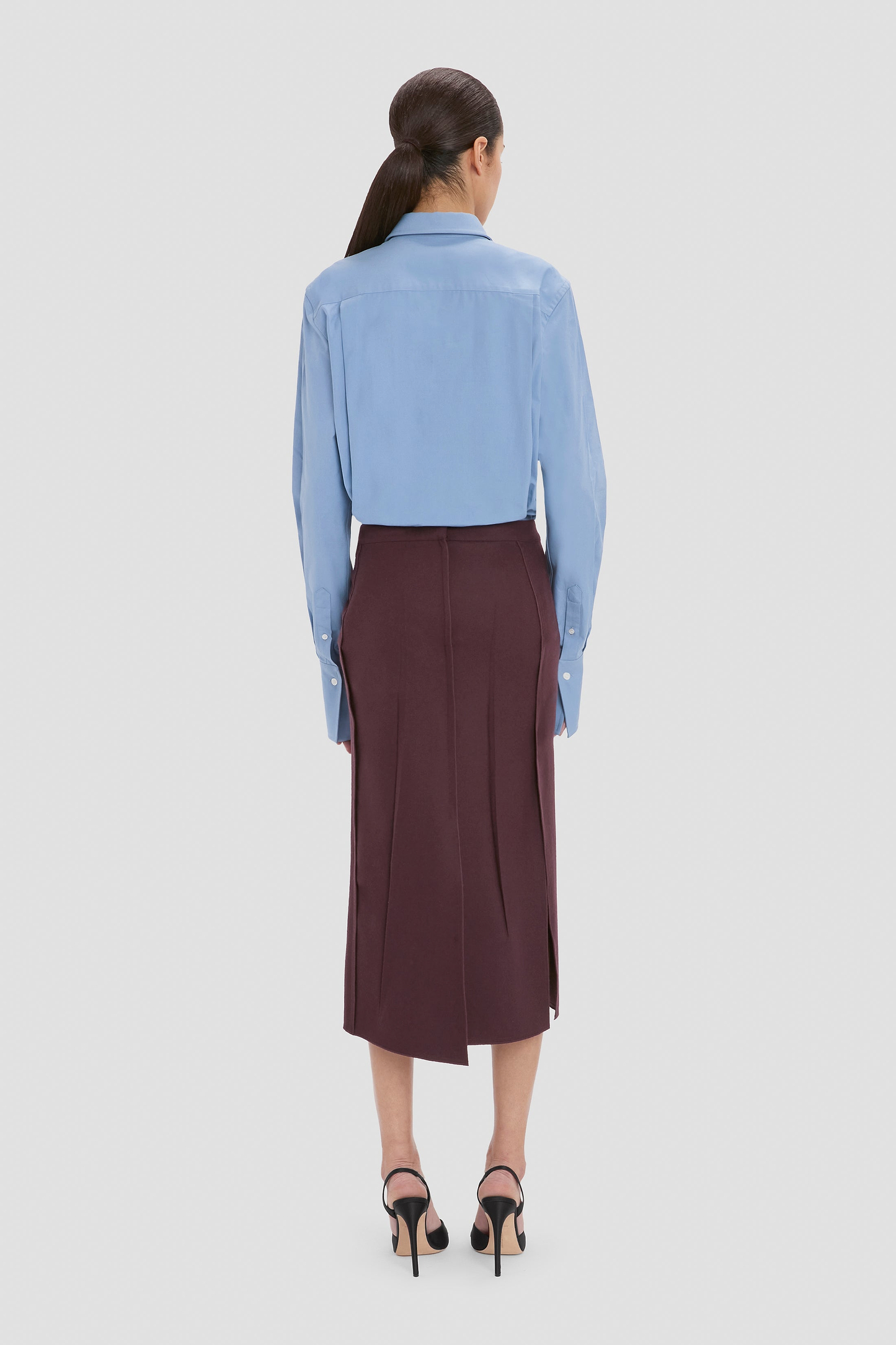 Pressed Skirt In Dark Burgundy