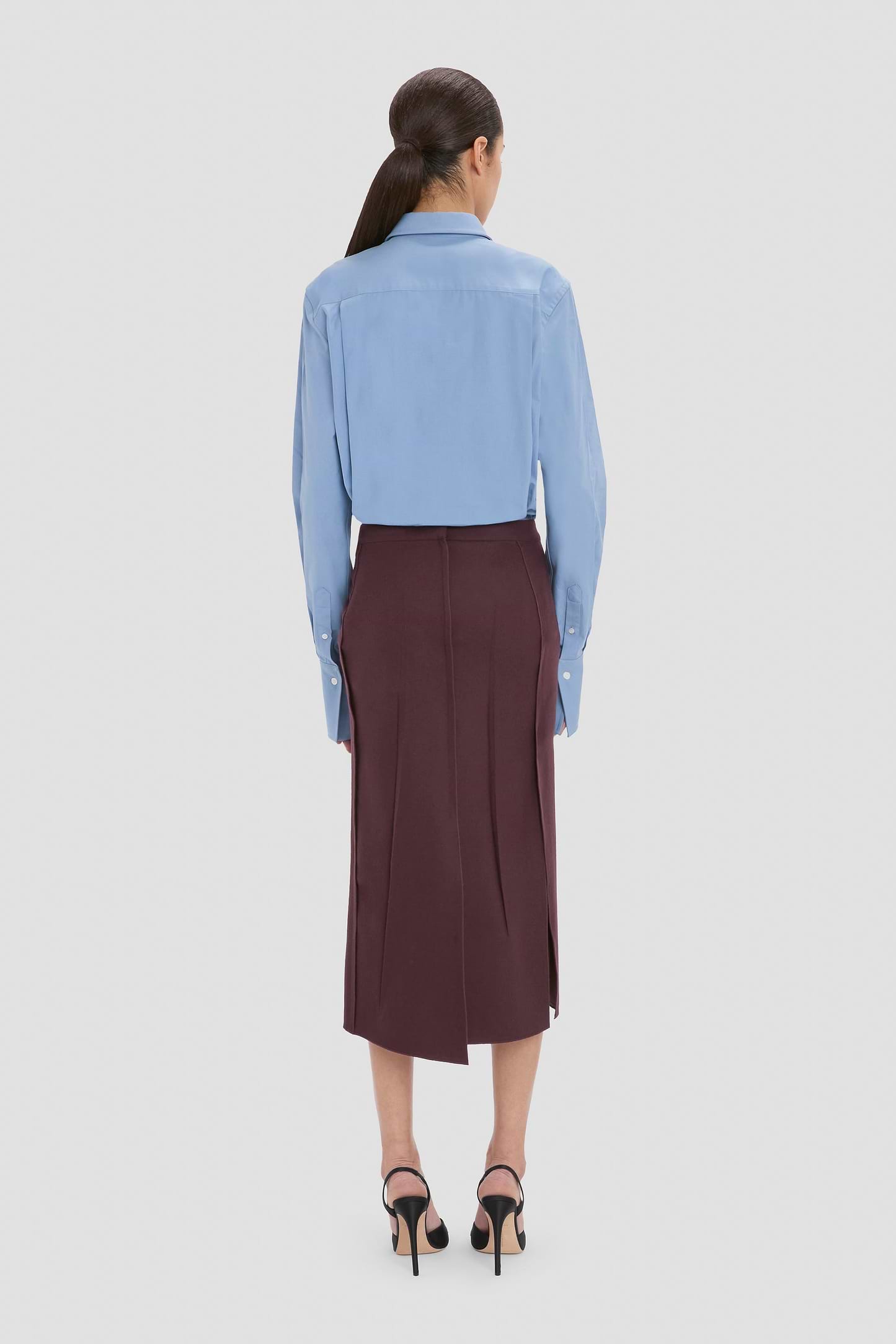 Pressed Skirt In Dark Burgundy