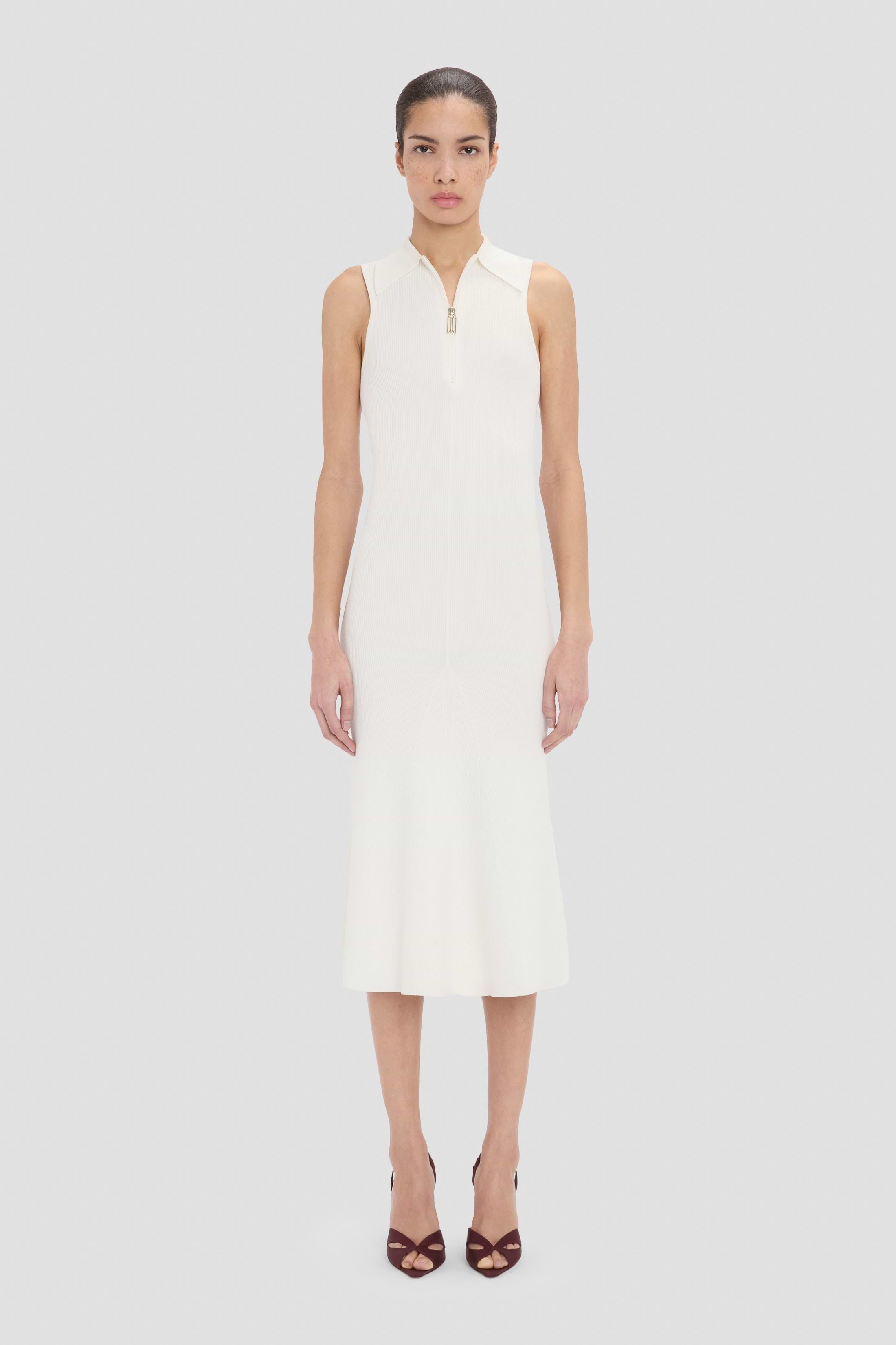 Mira Midi Dress In White