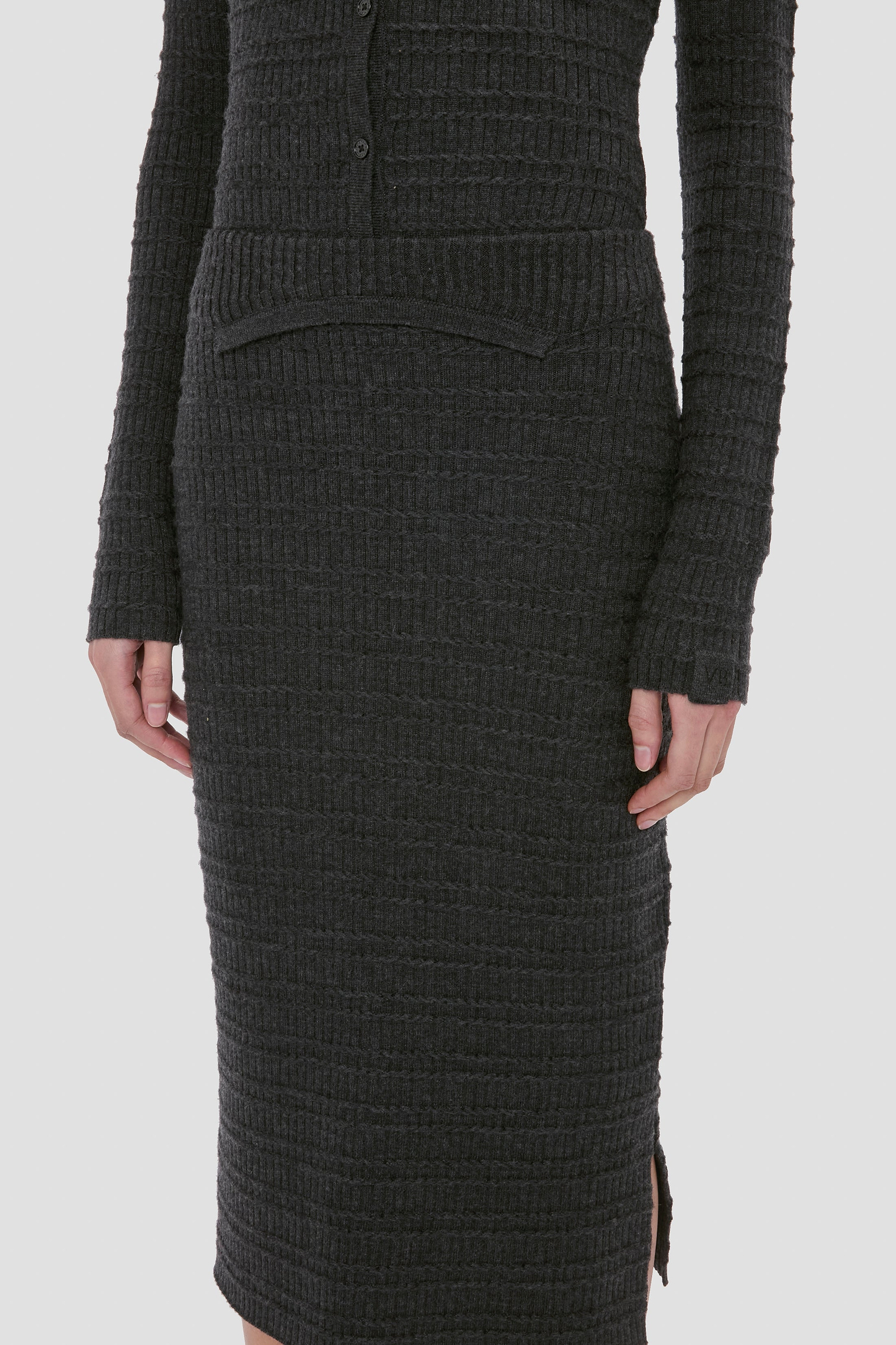 Folded Skirt In Grey Melange