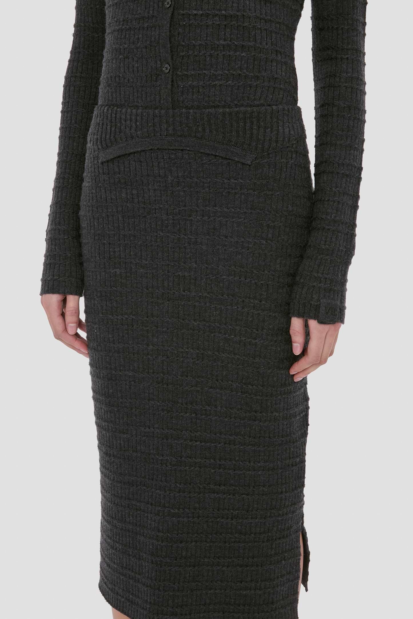 Folded Skirt In Grey Melange