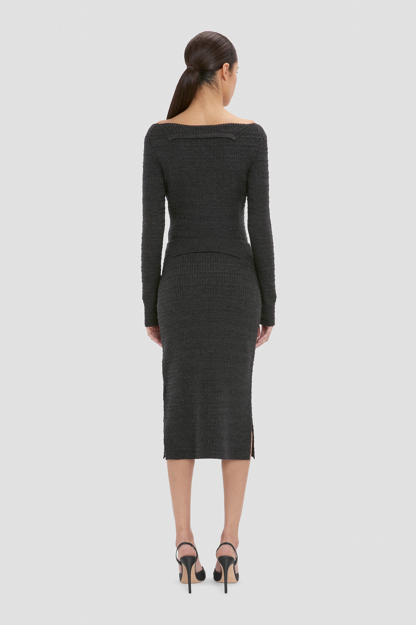 Folded Skirt In Grey Melange