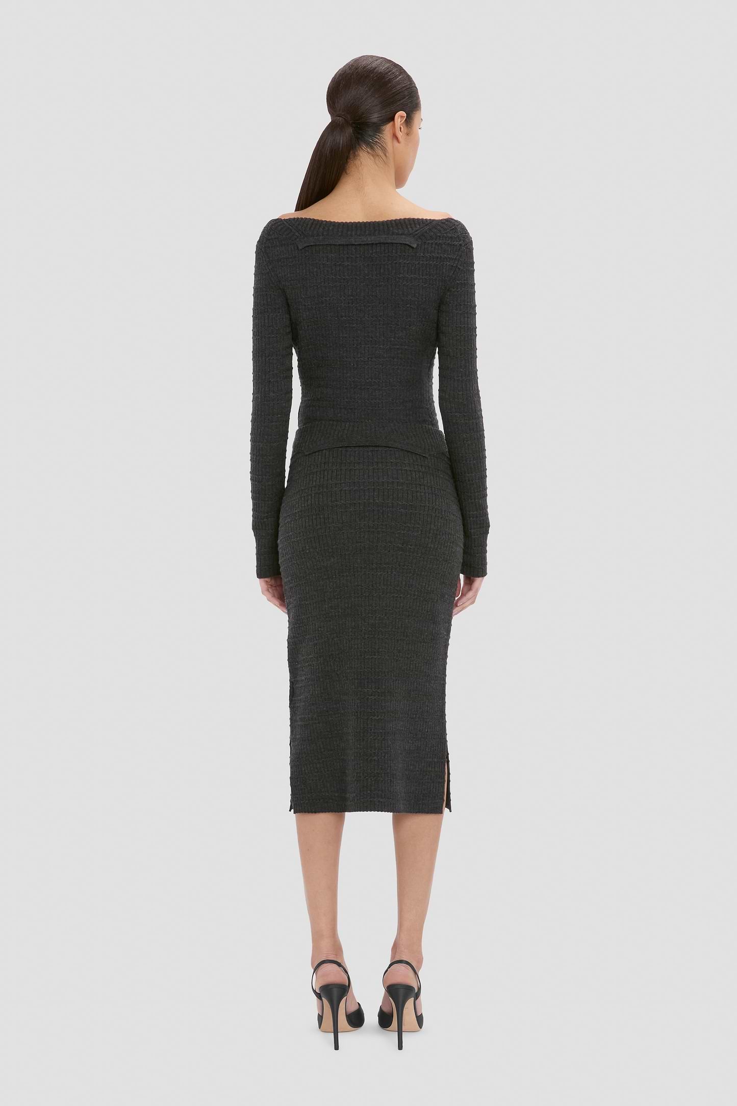 Folded Skirt In Grey Melange