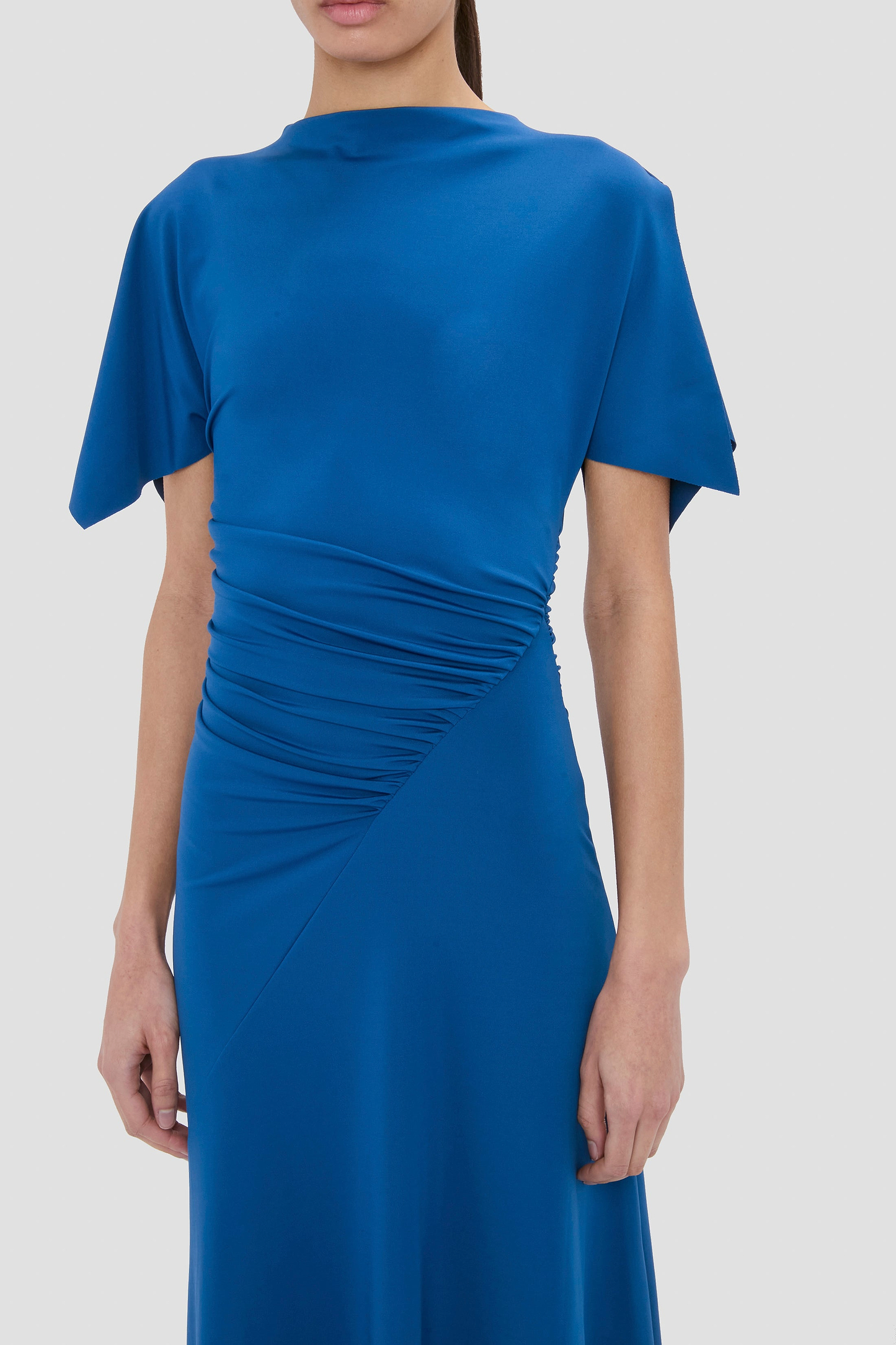 Blousey Midi Dress In Blue