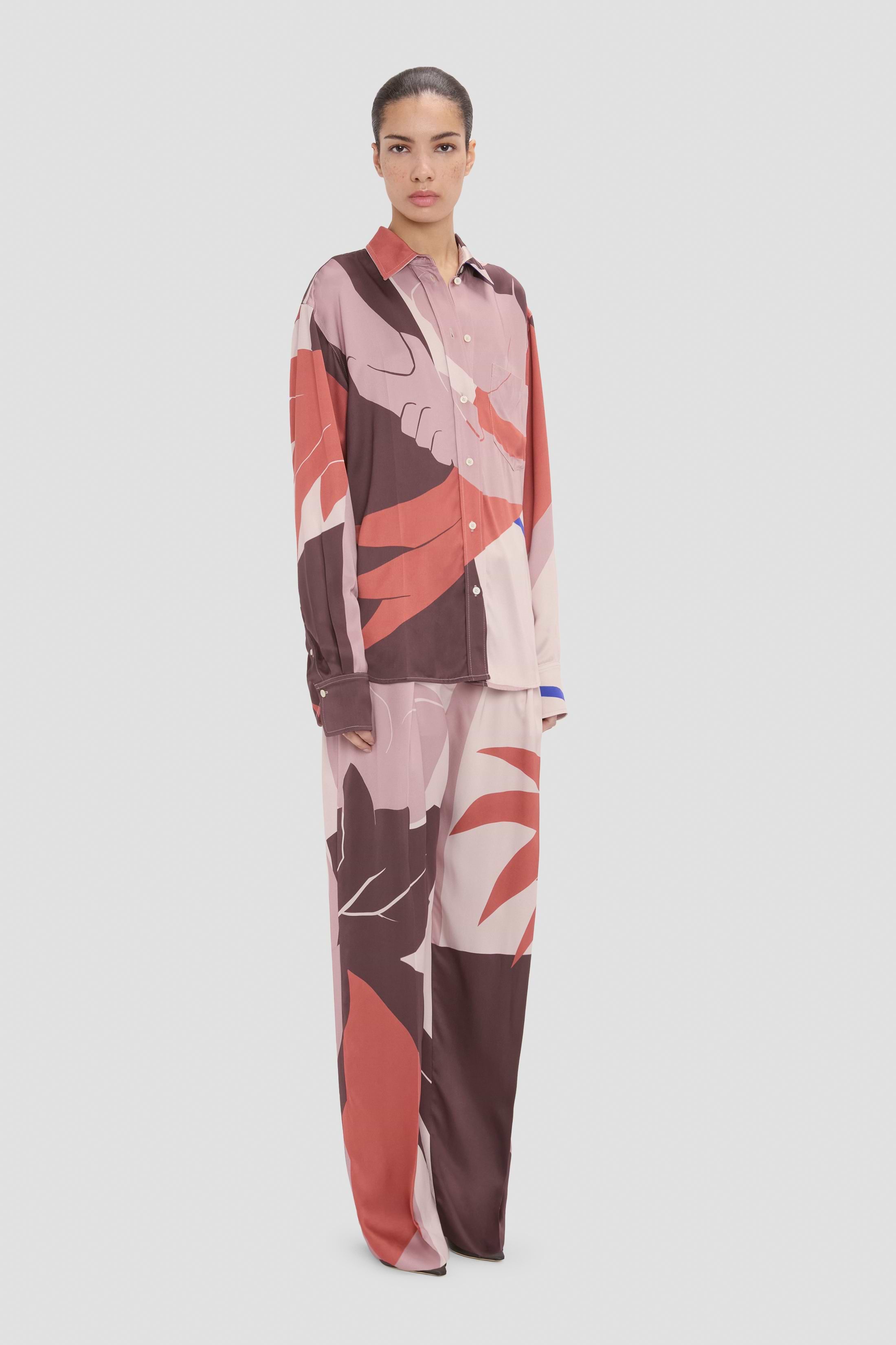 Remi Shirt In Abstract Earth Print