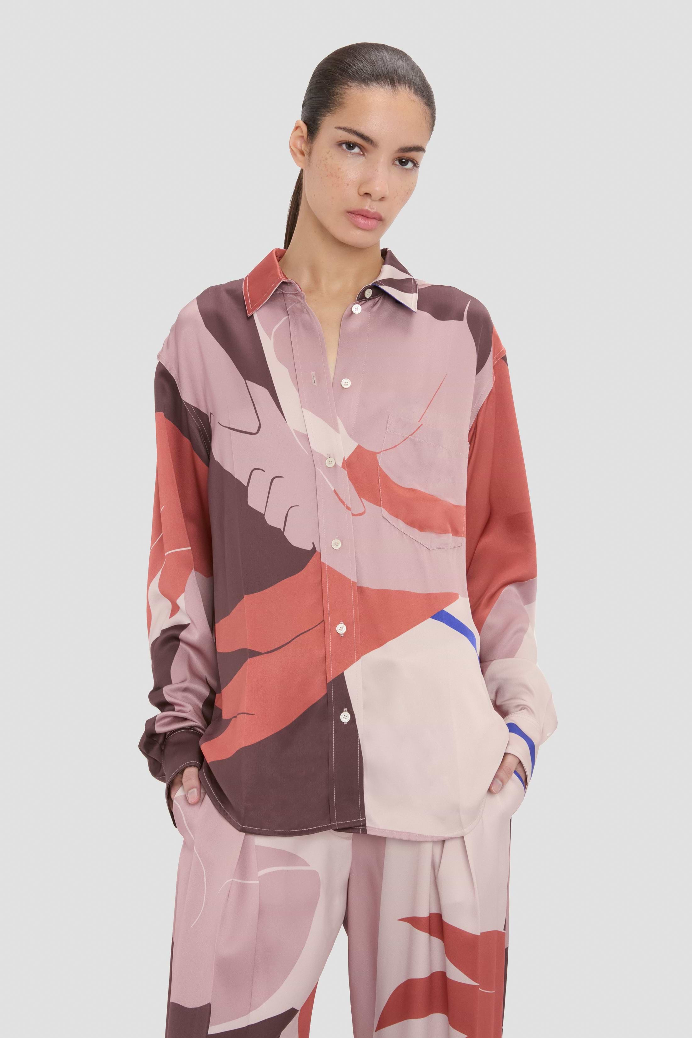 Remi Shirt In Abstract Earth Print