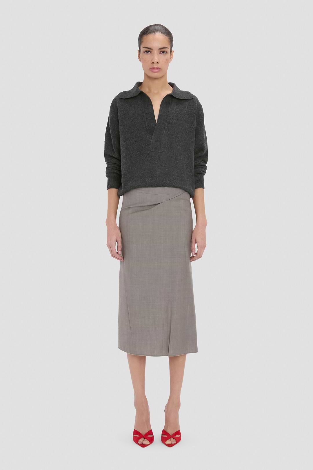 Pressed Skirt In Grey