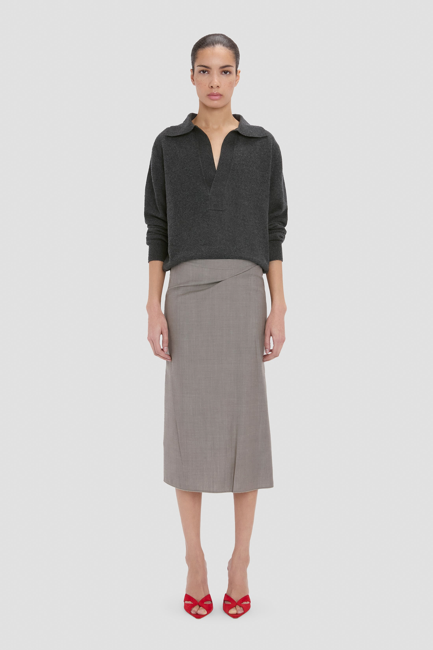 Pressed Skirt In Grey