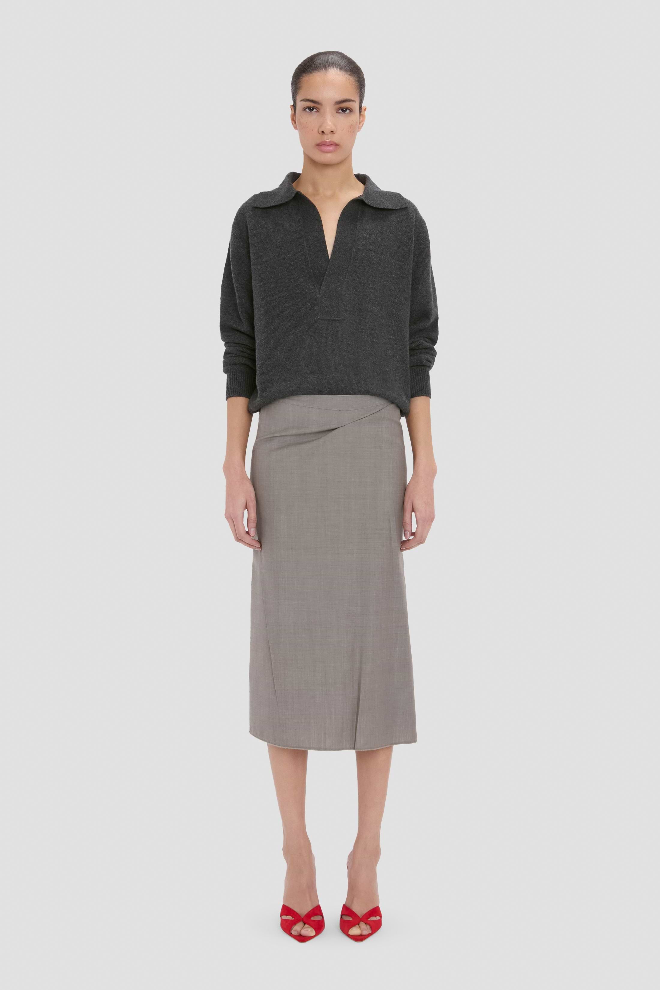Pressed Skirt In Grey
