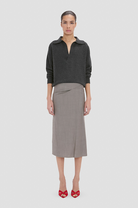 Pressed Skirt In Grey