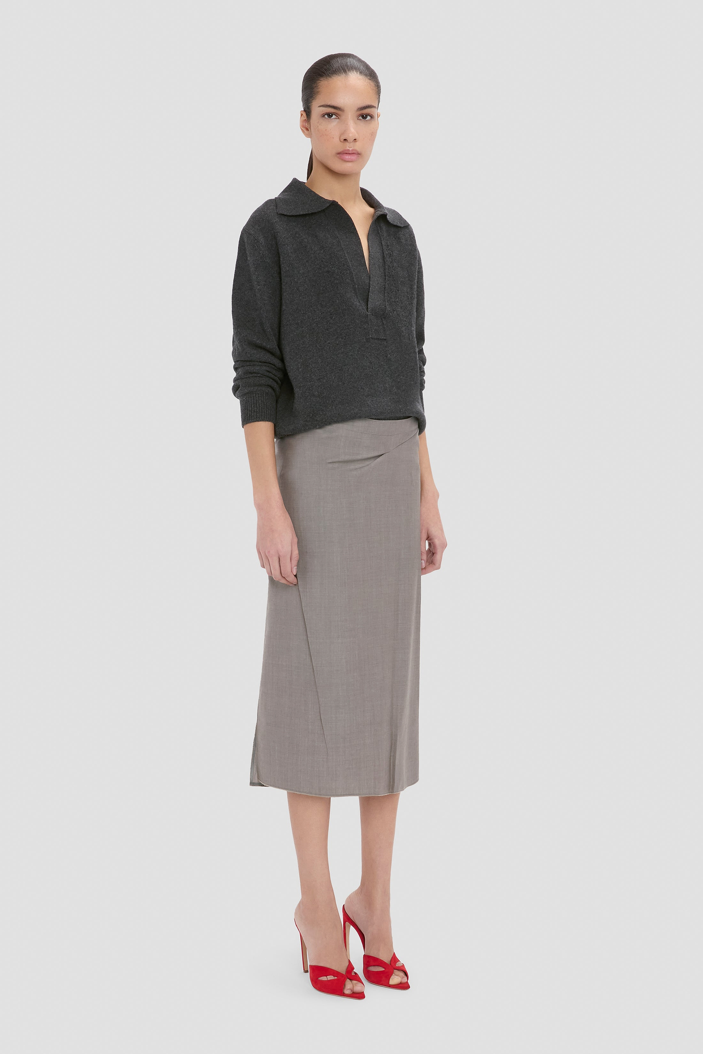 Pressed Skirt In Grey