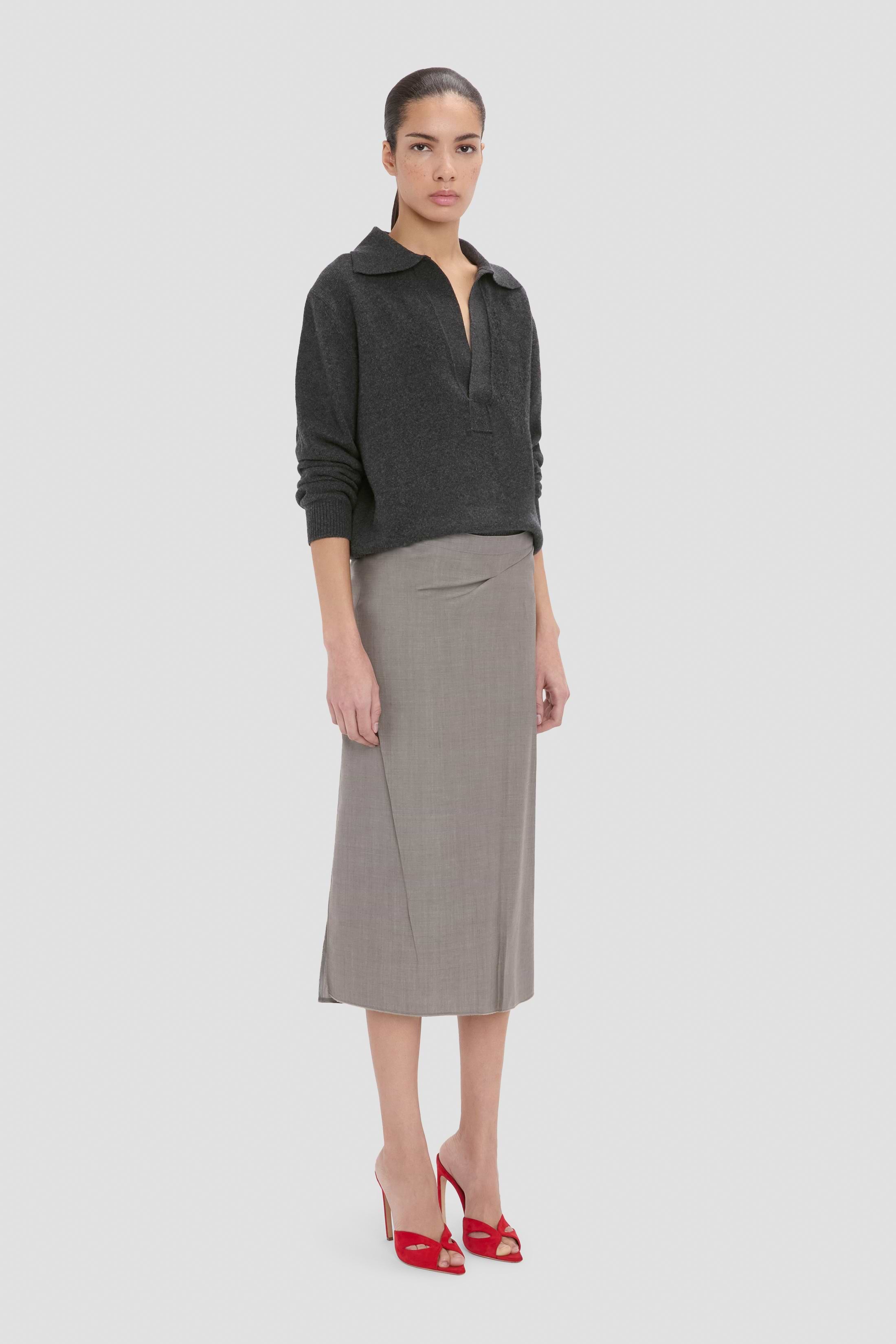 Pressed Skirt In Grey