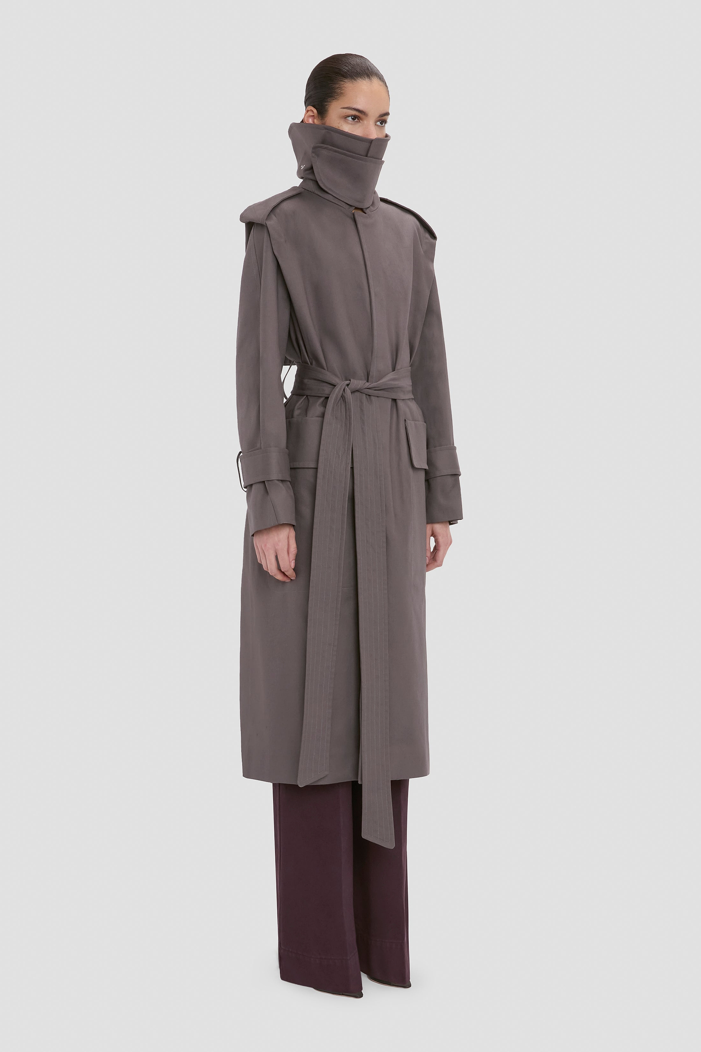 Philippa Trench Coat In Grey
