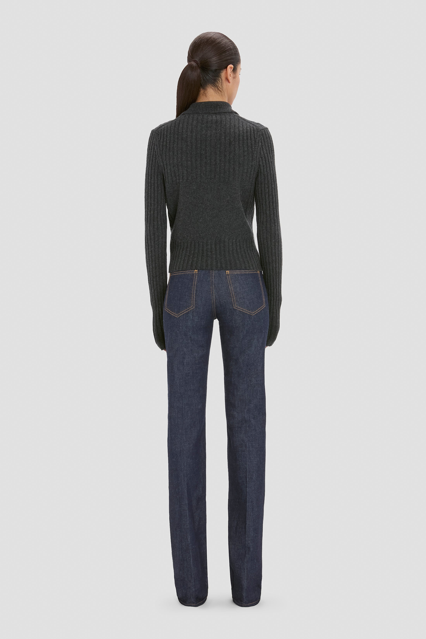 Zip Jumper In Grey Melange