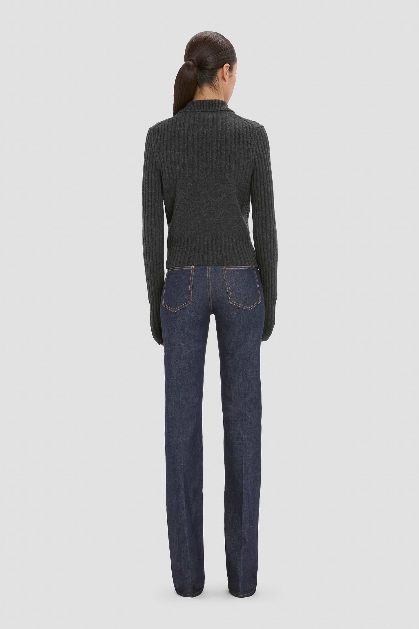 Zip Jumper In Grey Melange