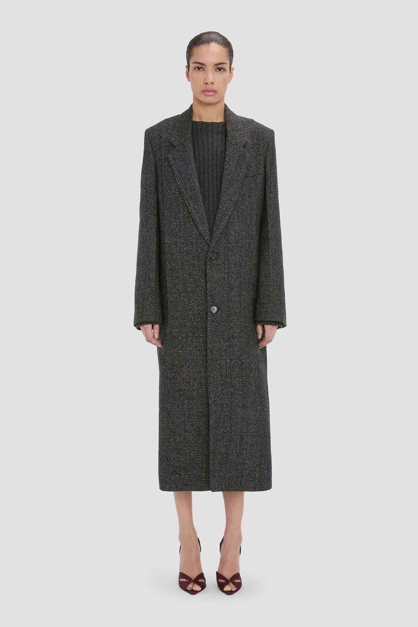 Tailored Coat In Grey Melange