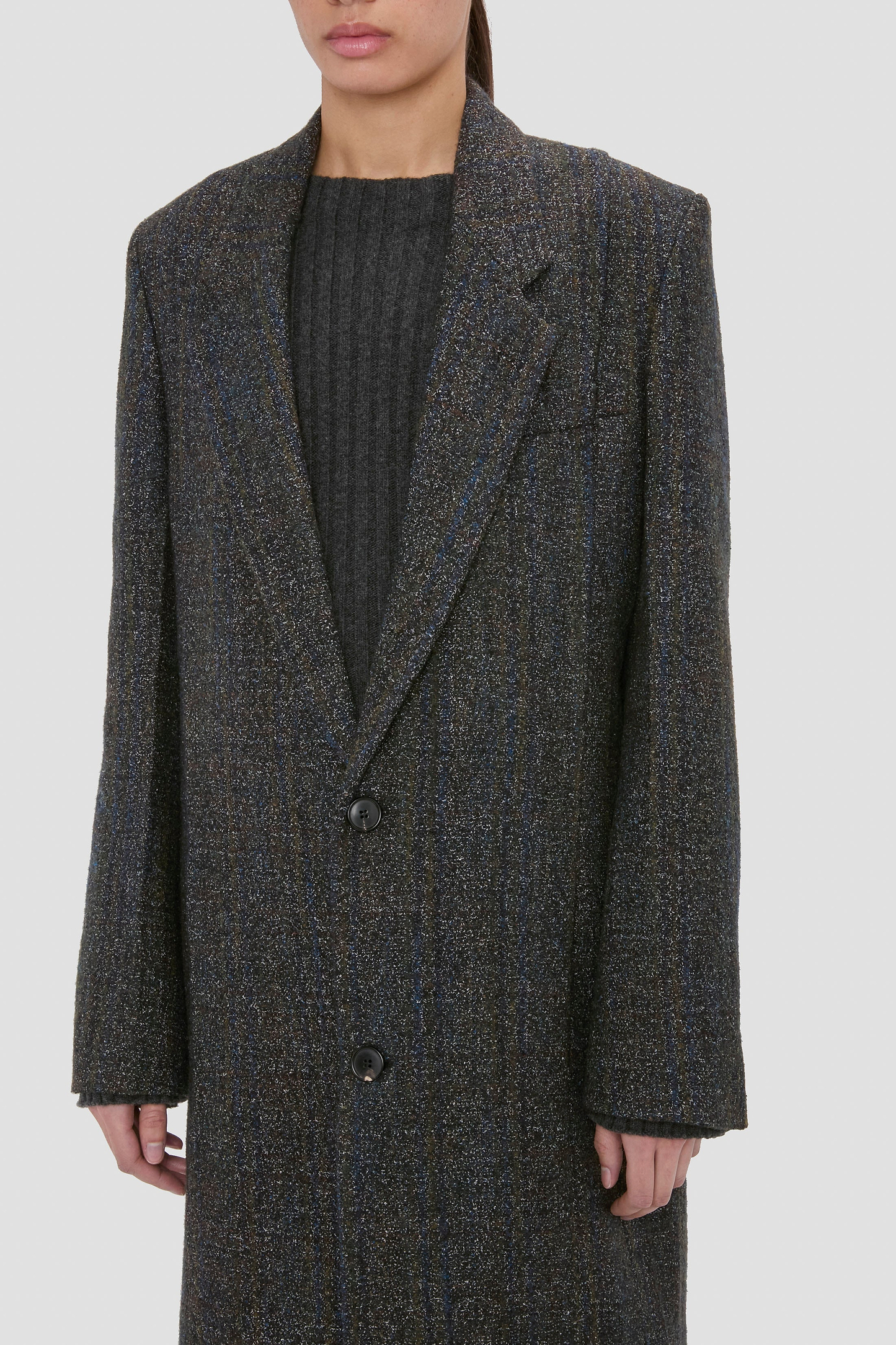 Tailored Coat In Grey Melange