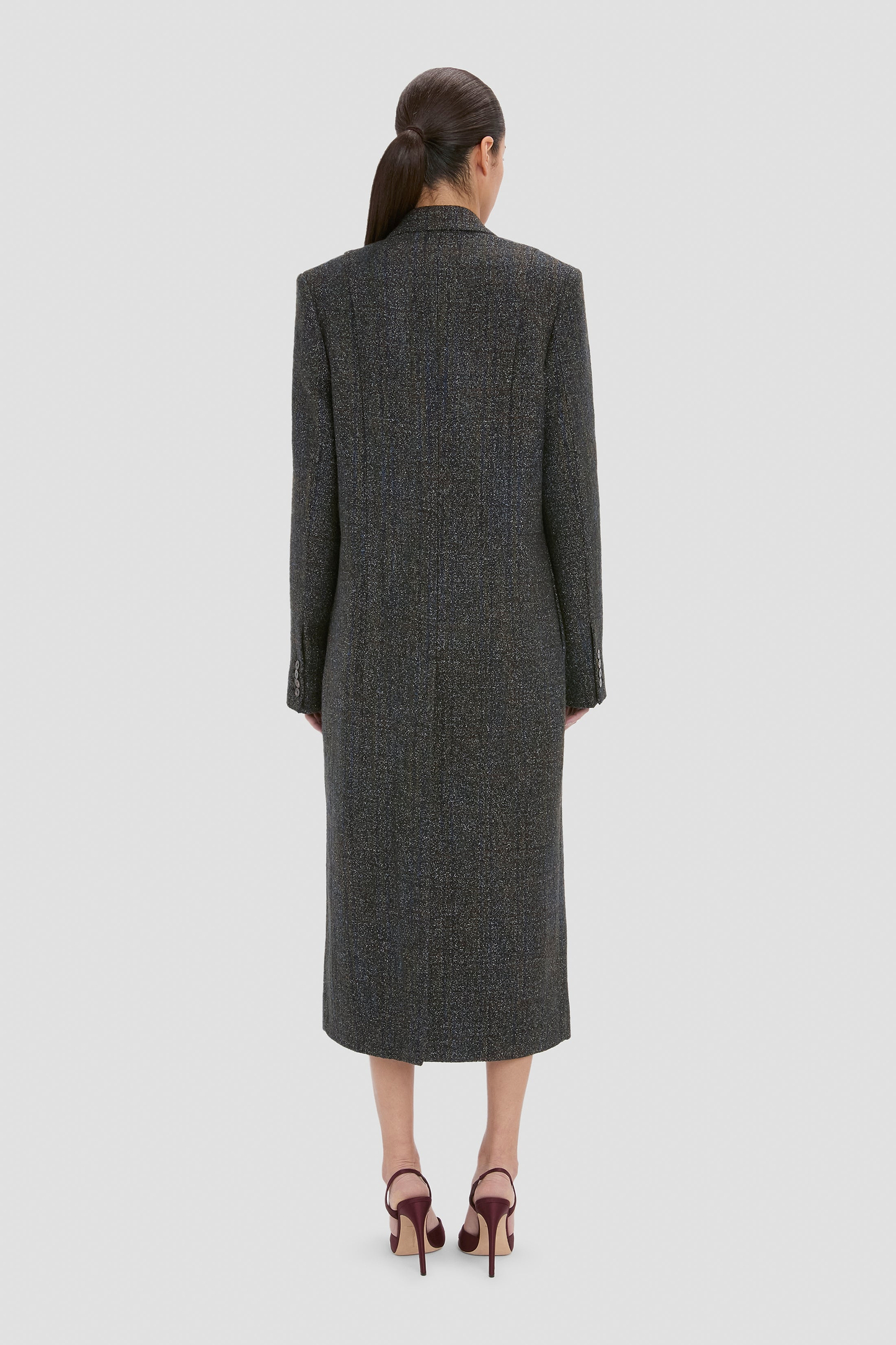 Tailored Coat In Grey Melange