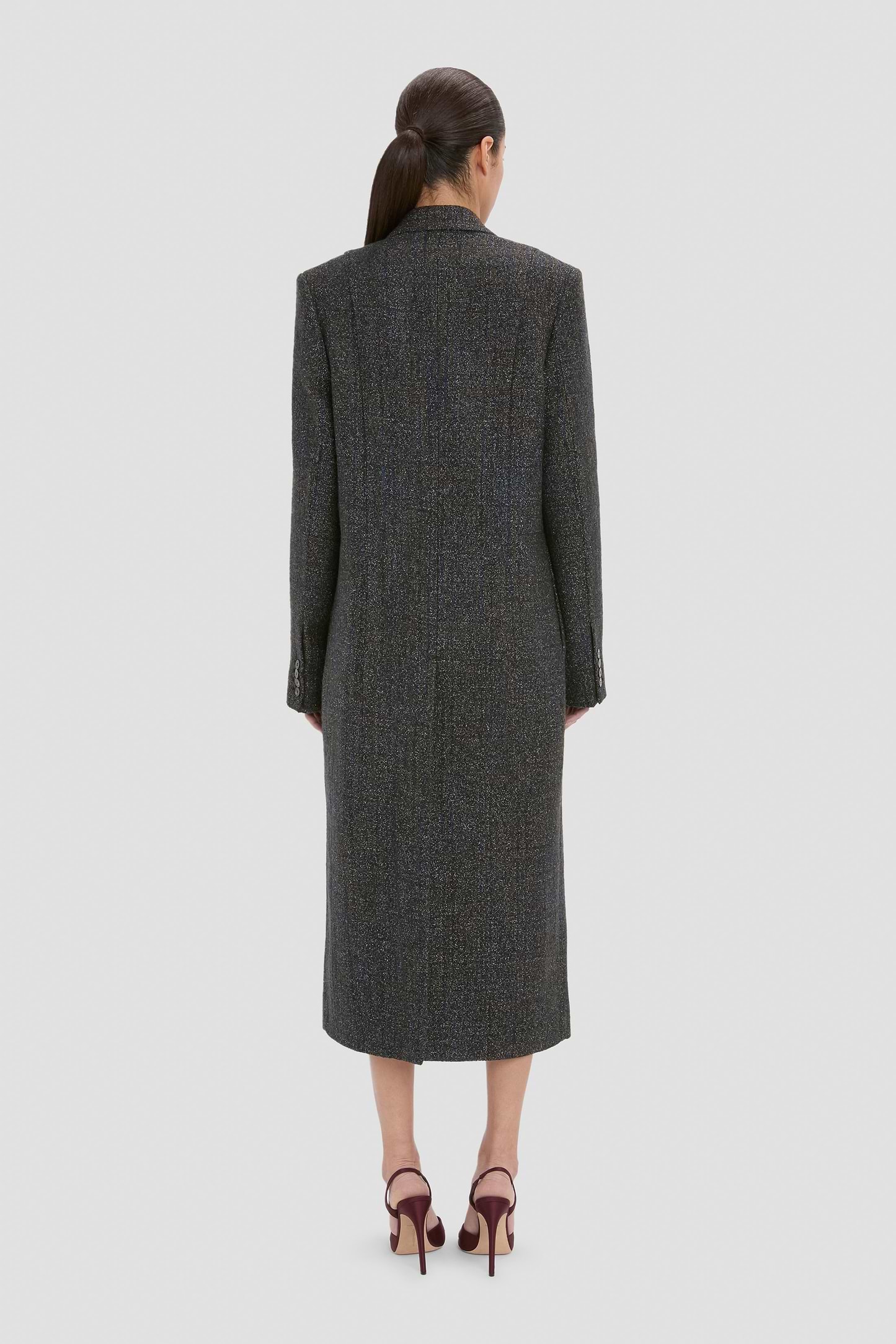 Tailored Coat In Grey Melange