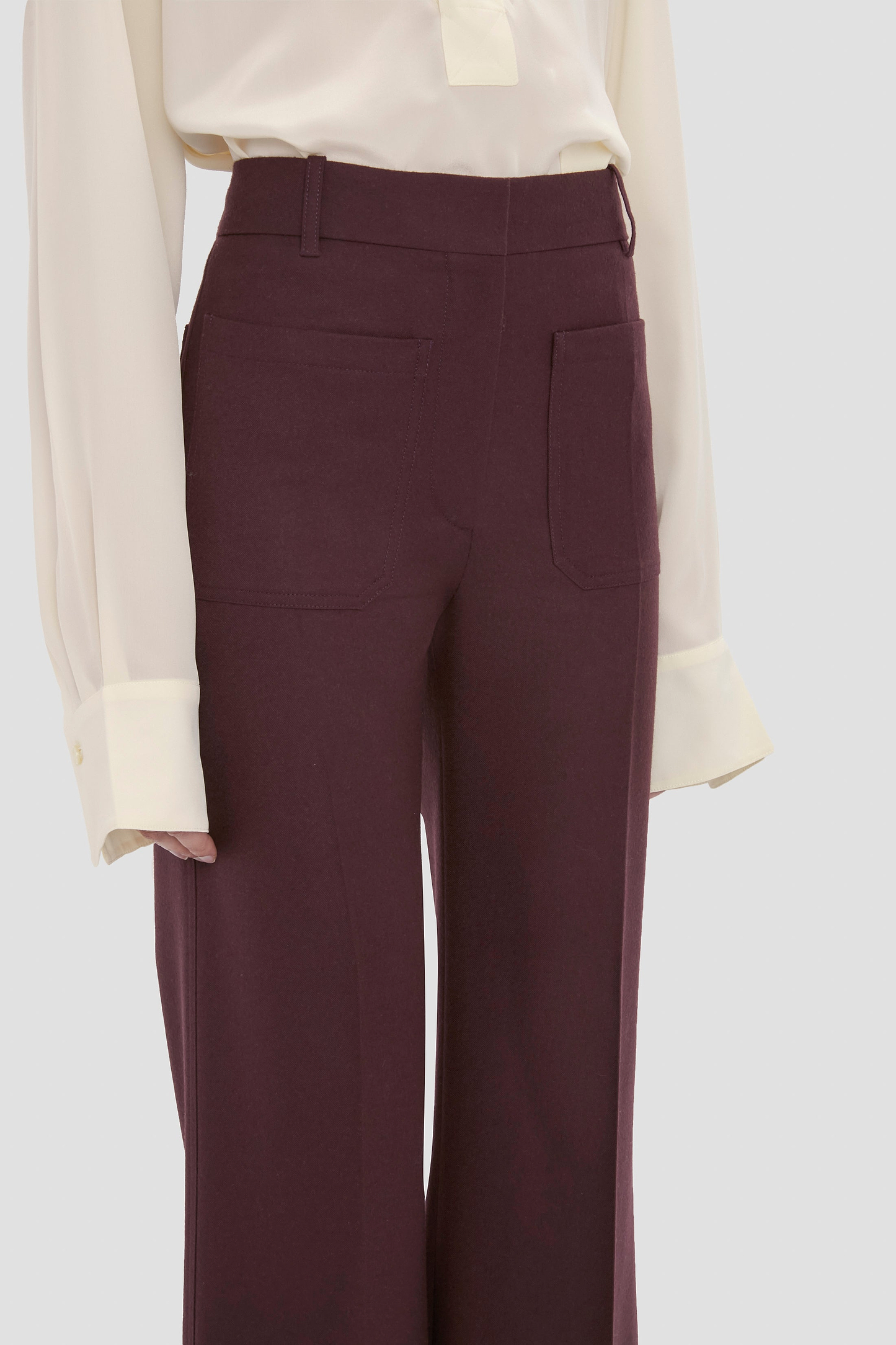 Alina Trouser In Dark Burgundy