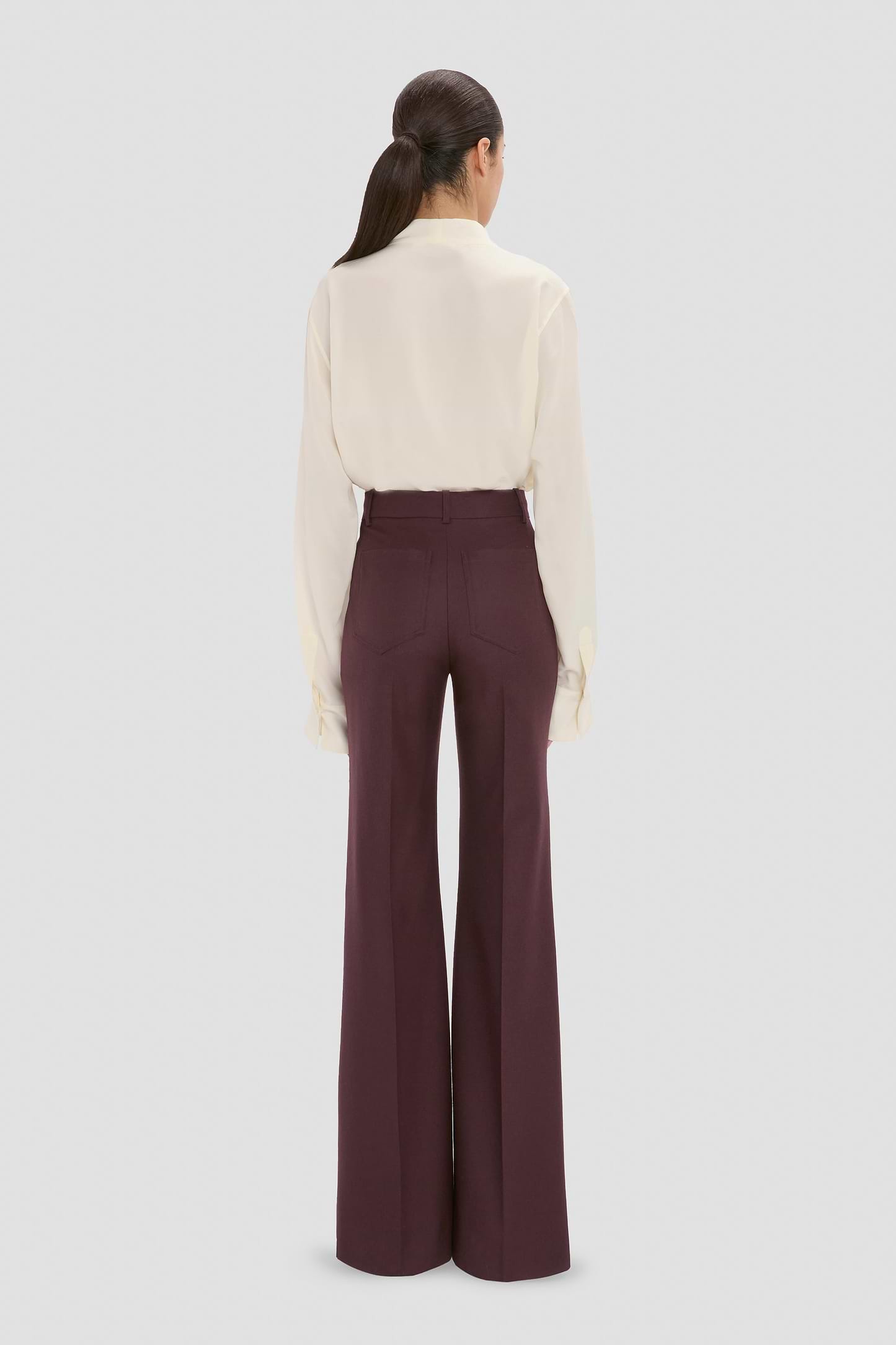 Alina Trouser In Dark Burgundy