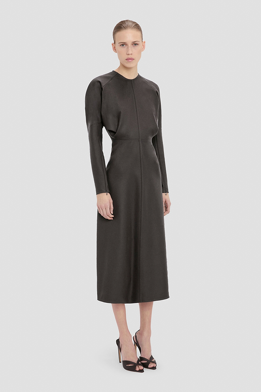 Dolman Midi Dress In Dark Grey Melange
