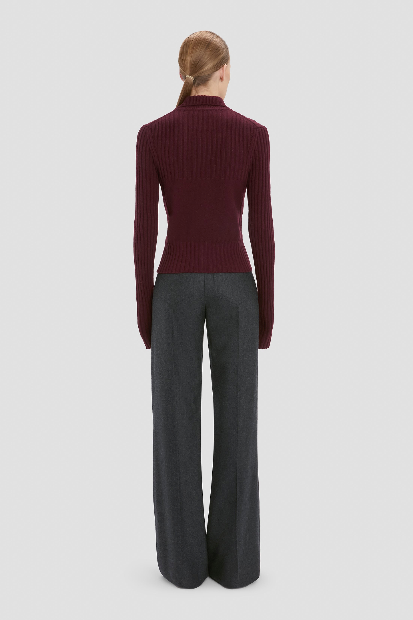 Zip Jumper In Dark Burgundy