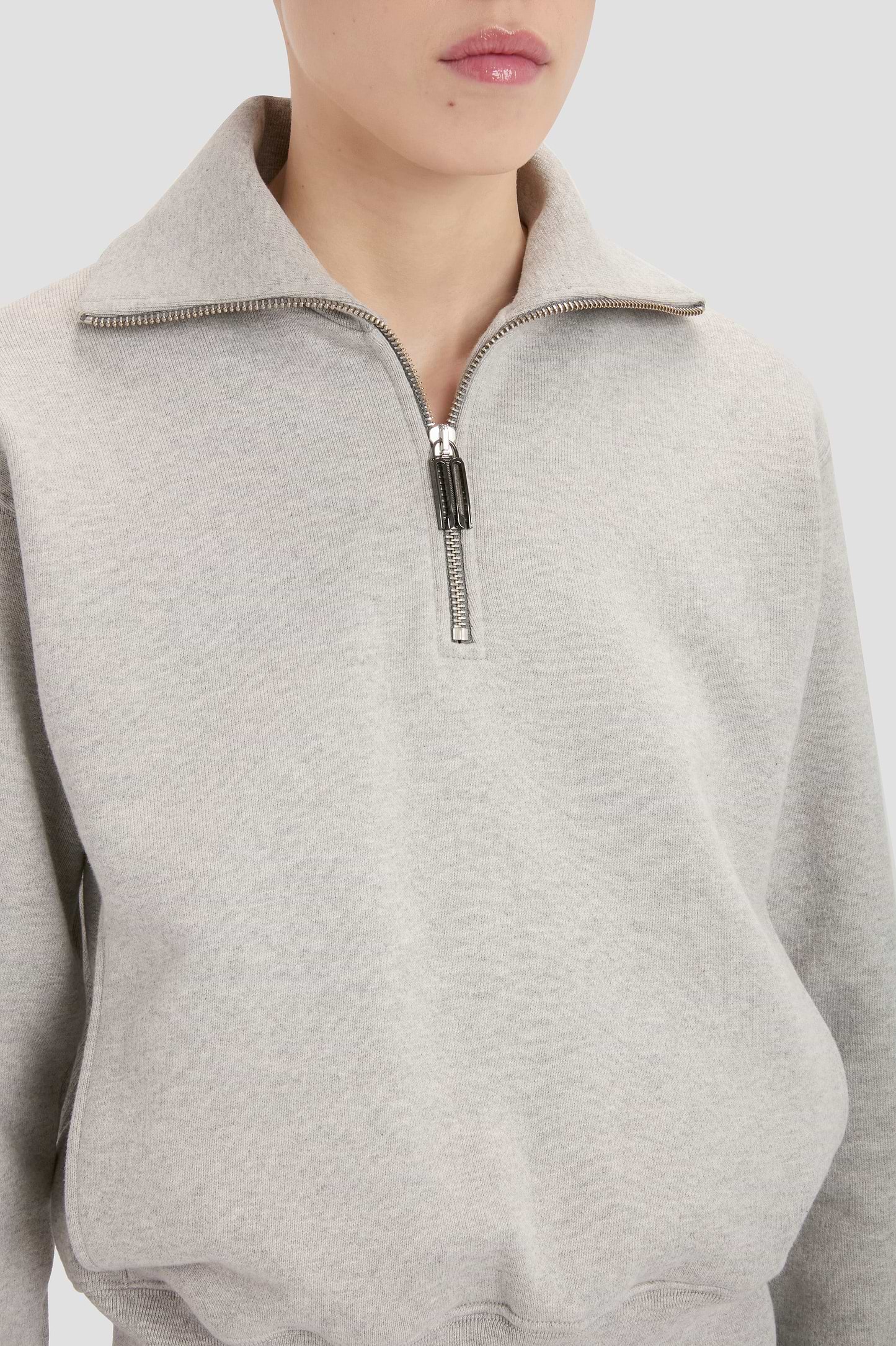 Half Zip Sweatshirt In Grey Marl