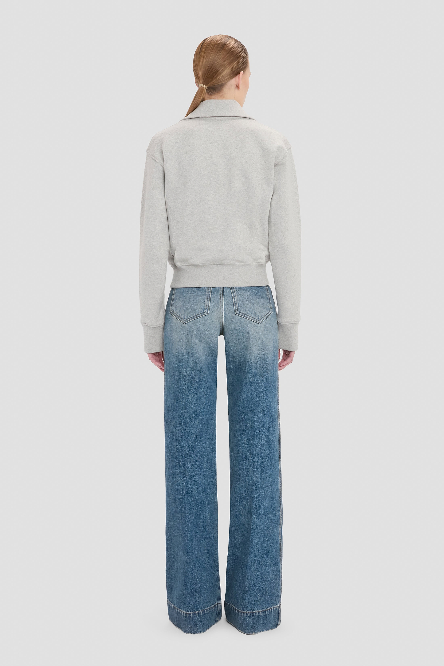 Half Zip Sweatshirt In Grey Marl