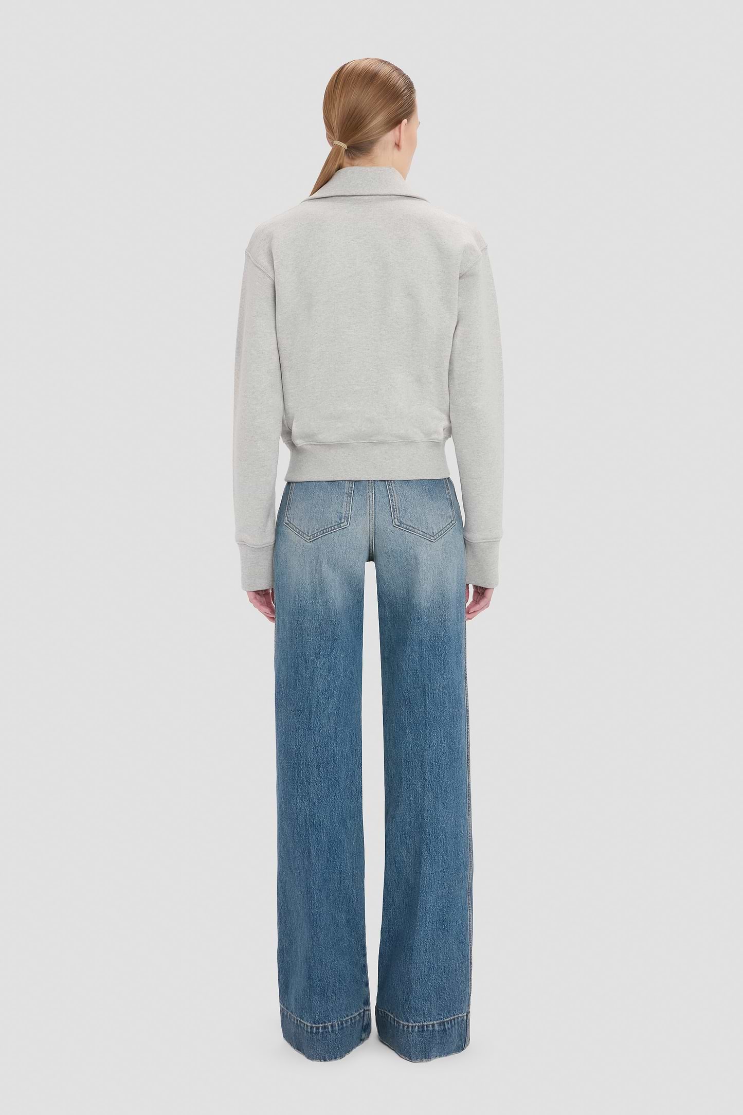 Half Zip Sweatshirt In Grey Marl