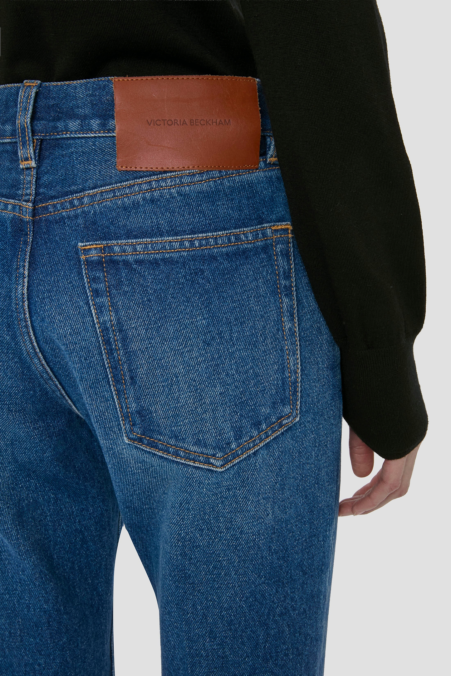 Low Waist Jean In Mid Blue Wash
