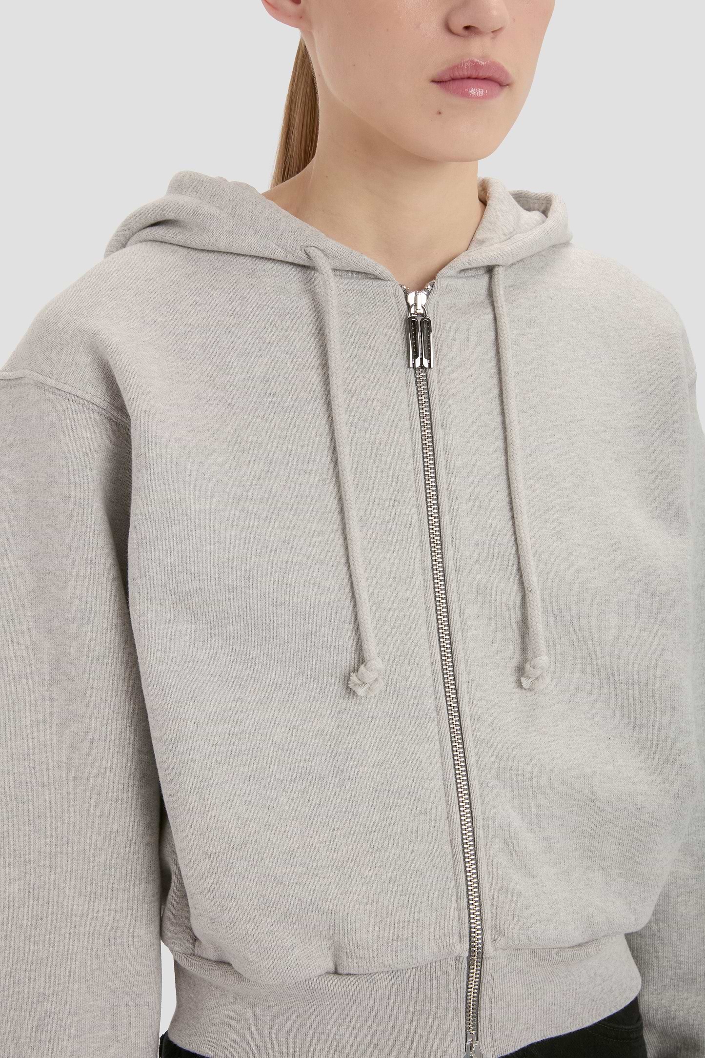 Full Zip Hoodie In Grey Marl