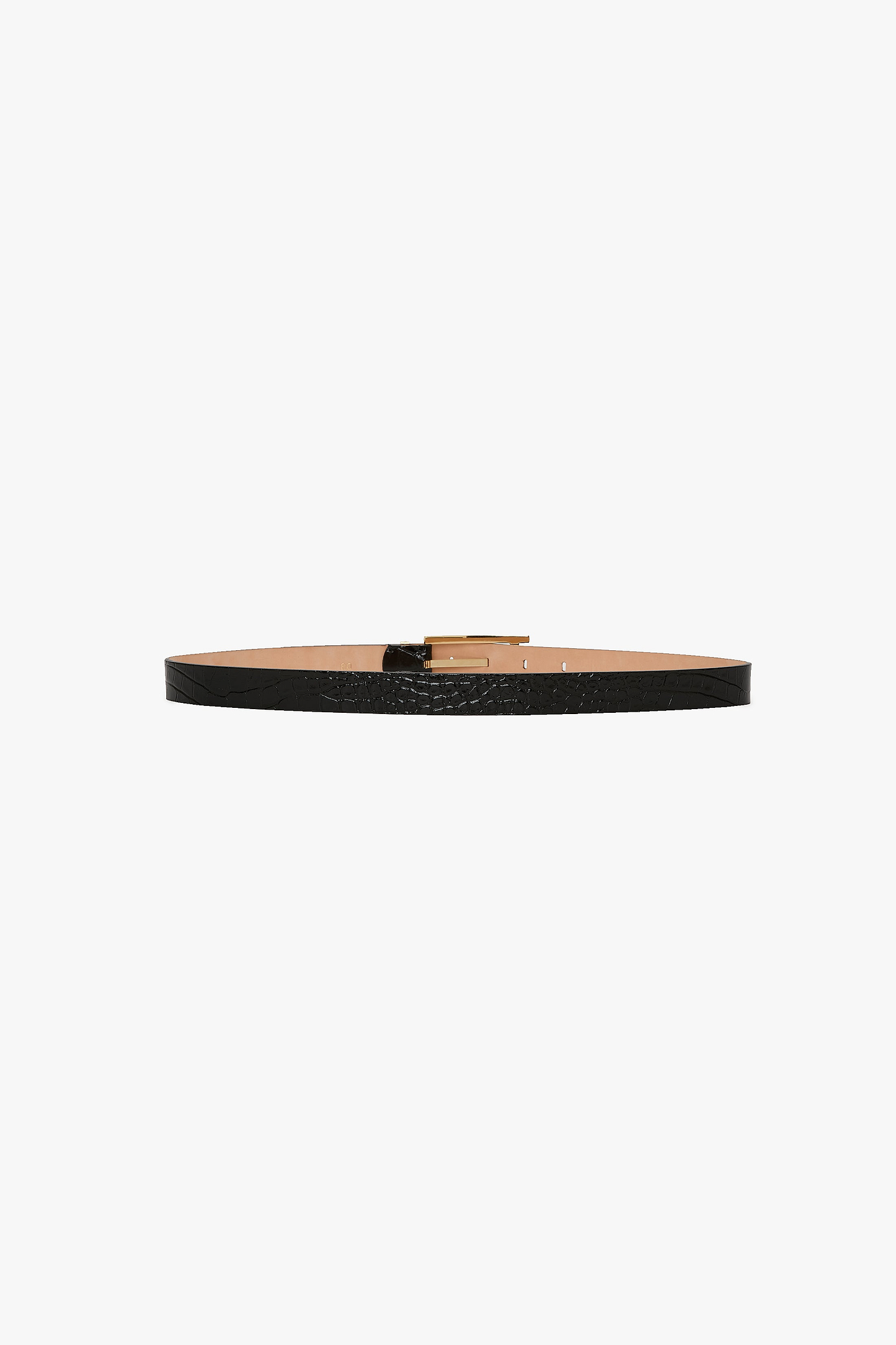 Dorian Pin-Buckle Belt 25mm Black Croc Embossed Leather