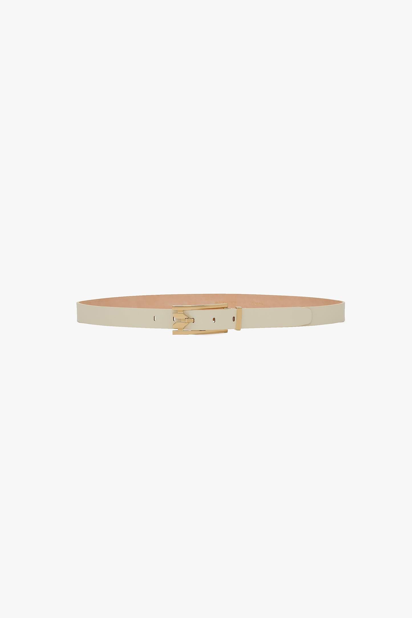 Dorian Pin-Buckle Belt 25mm Ivory Shiny Calf Leather