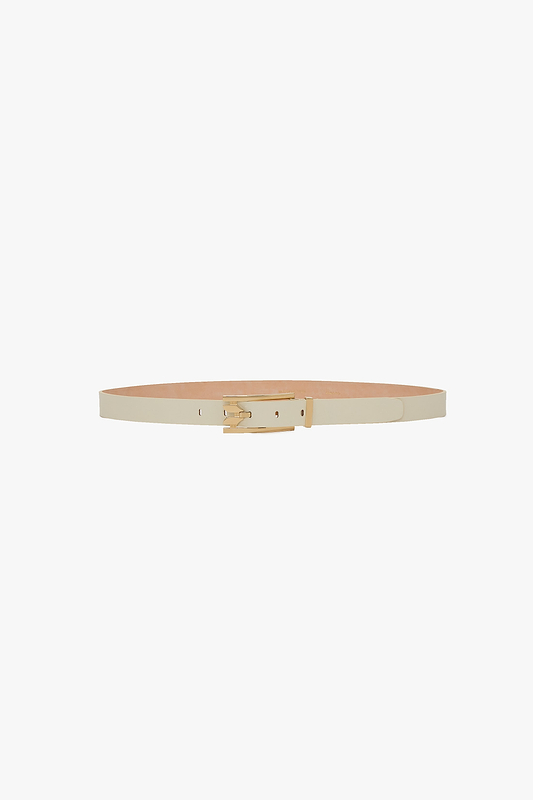 Dorian Pin-Buckle Belt 25mm Ivory Shiny Calf Leather