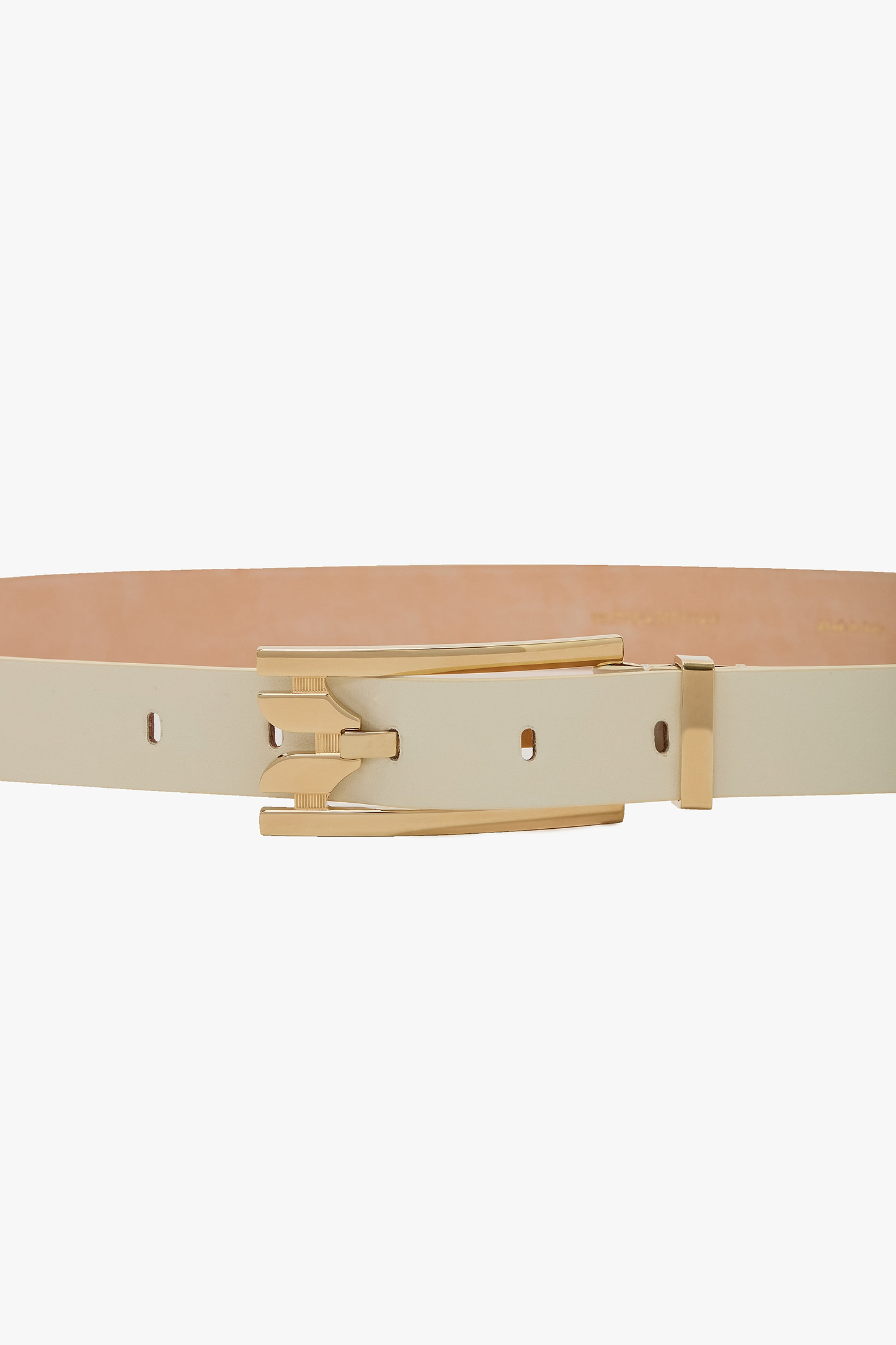 Dorian Pin-Buckle Belt 25mm Ivory Shiny Calf Leather