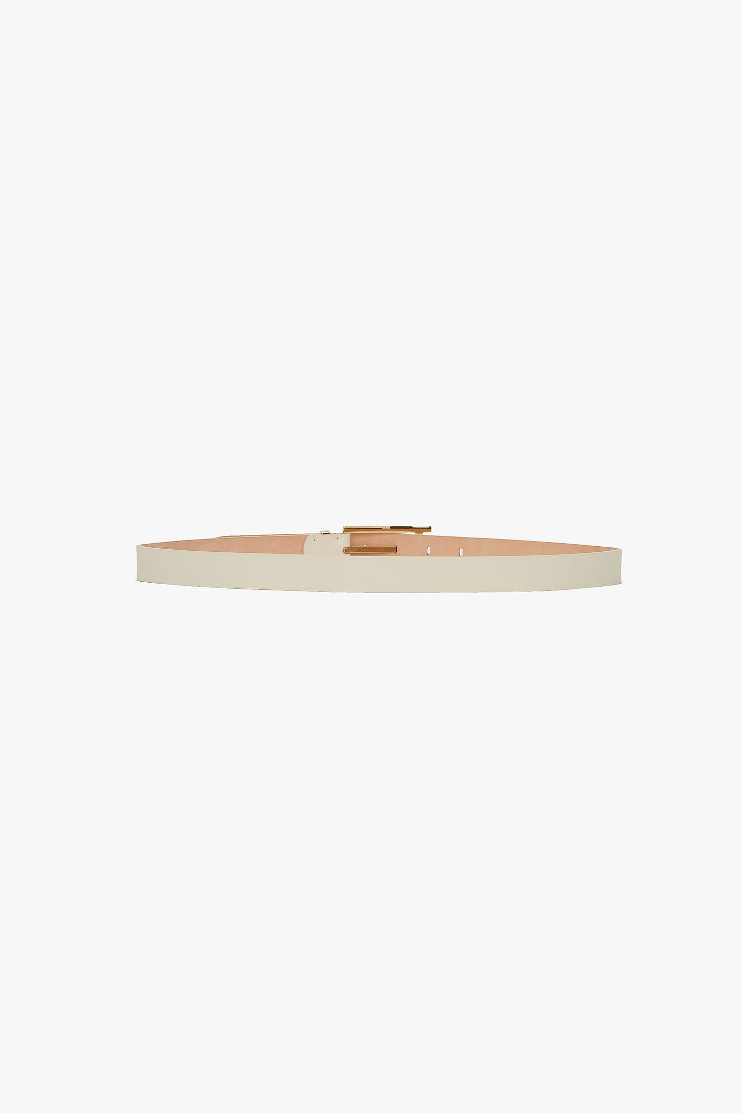 Dorian Pin-Buckle Belt 25mm Ivory Shiny Calf Leather
