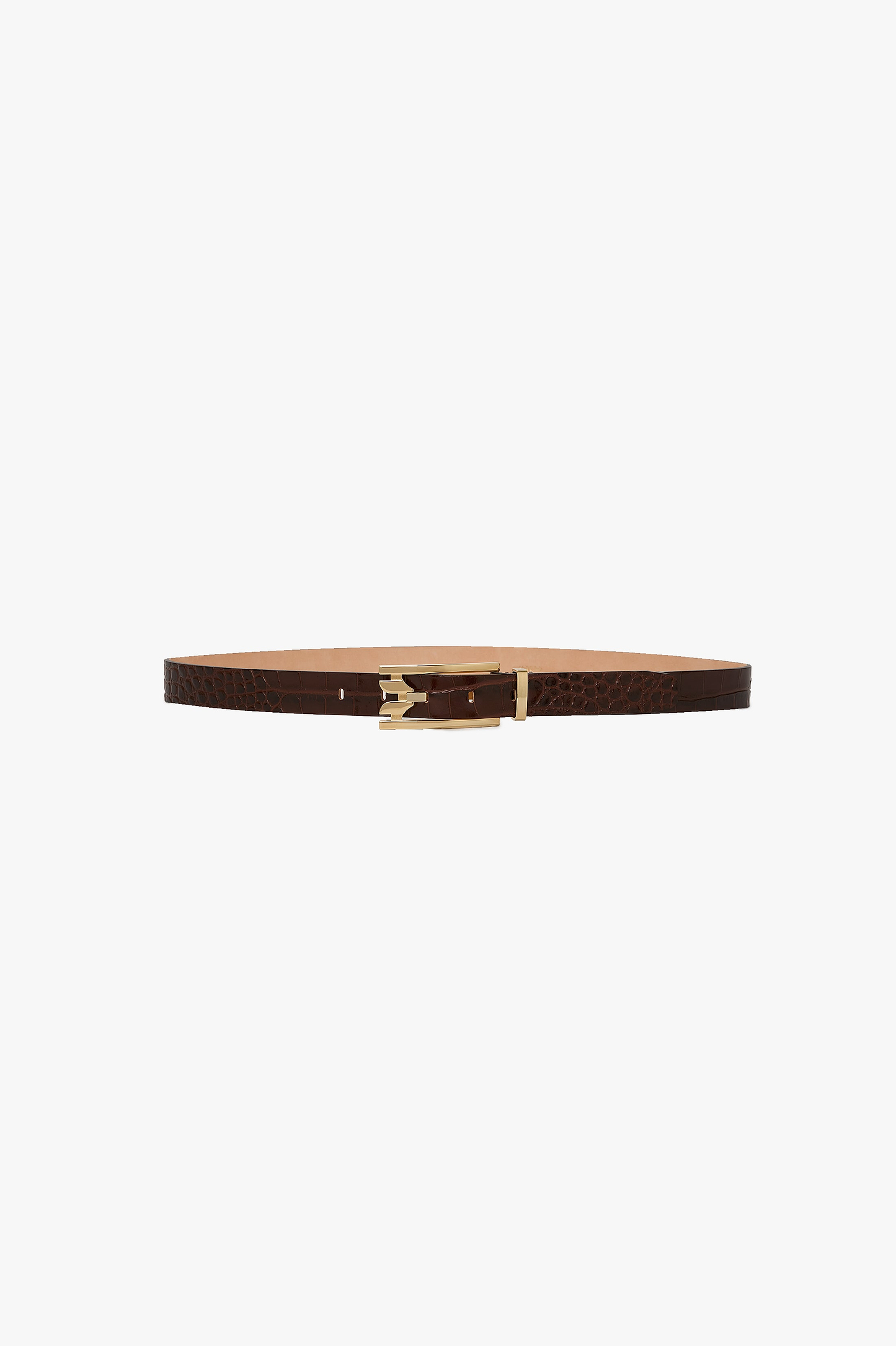 Dorian Pin-Buckle Belt 25mm Dark Brown Croc Embossed Leather
