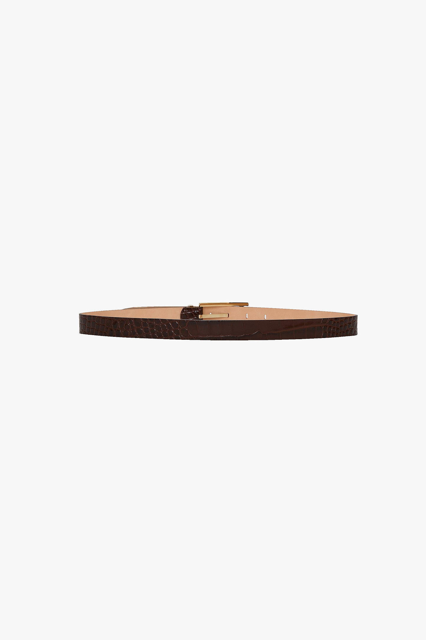 Dorian Pin-Buckle Belt 25mm Dark Brown Croc Embossed Leather