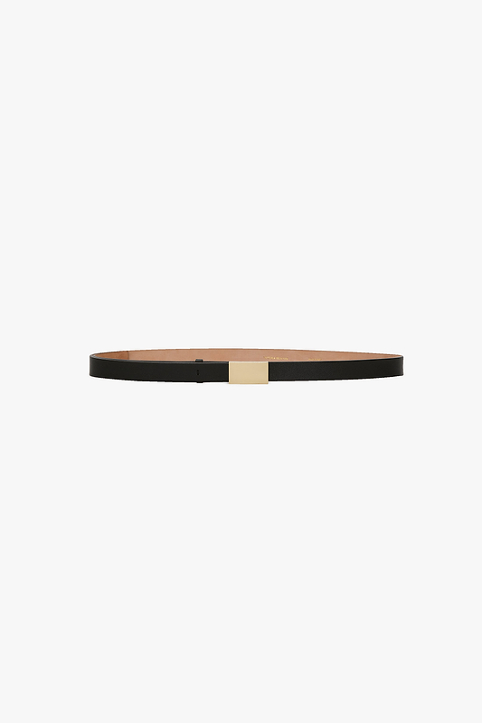 Portofino Mirror Belt 25mm Black Shiny Calf Leather