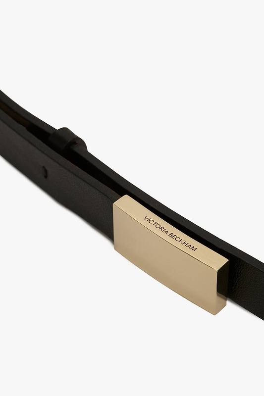Portofino Mirror Belt 25mm Black Shiny Calf Leather
