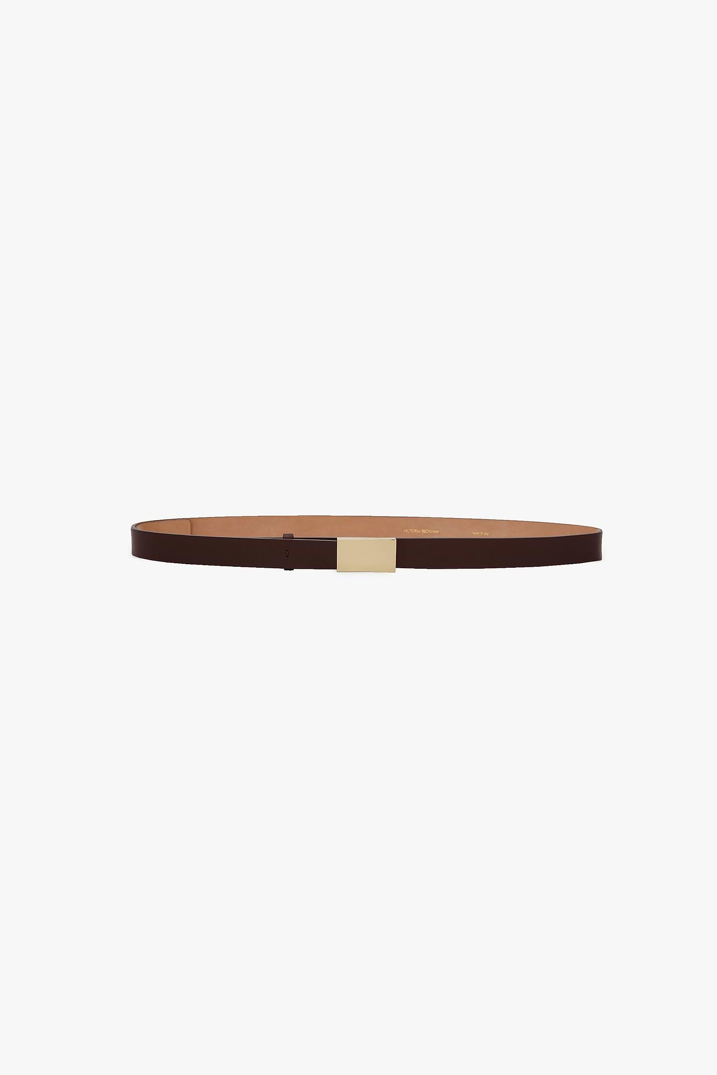 Portofino Mirror Belt 25mm Dark Burgundy Shiny Calf Leather